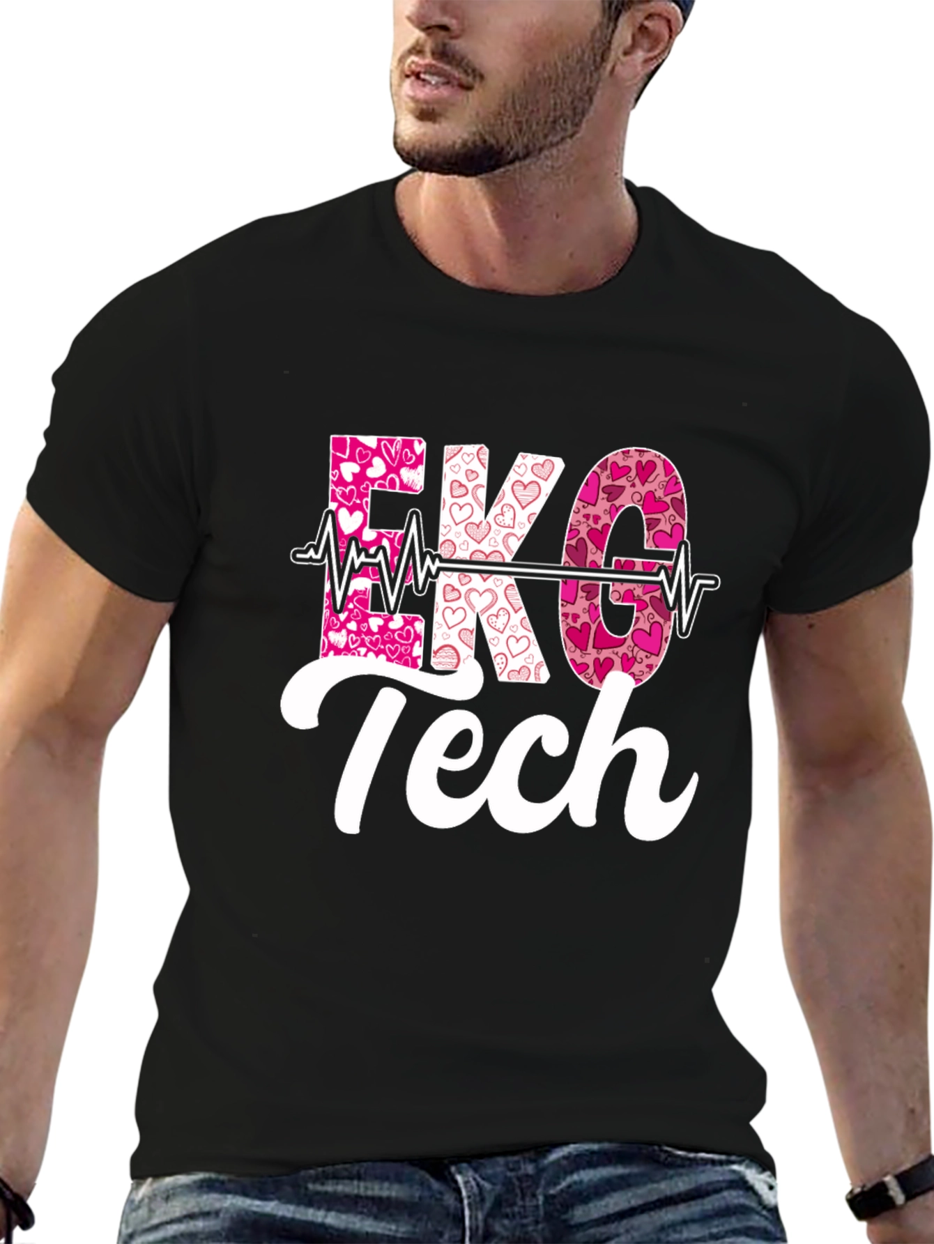 EKG Tech Heartbeat Valentines Day T-Shirt