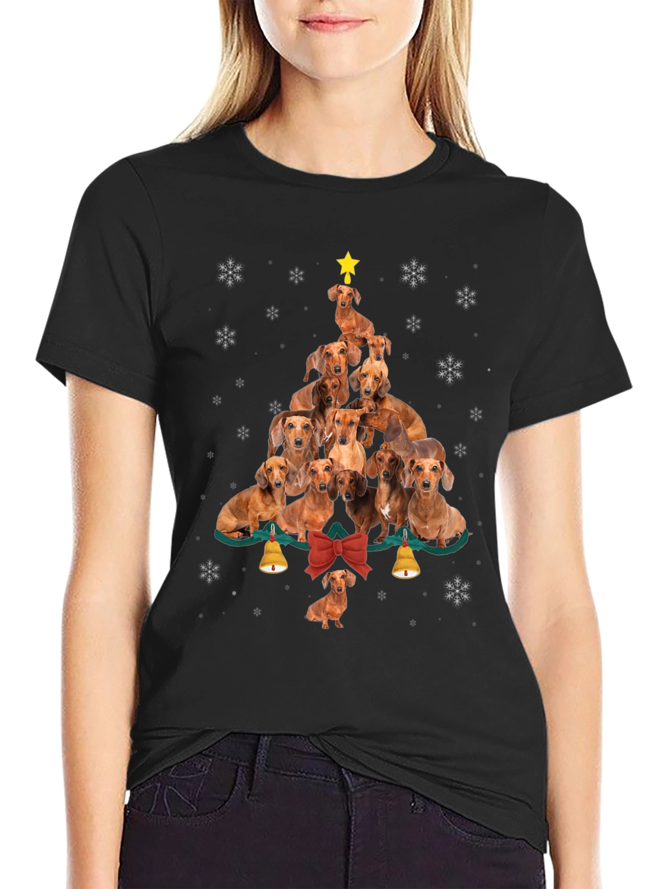 Dachshund Christmas Tree Graphic Tee