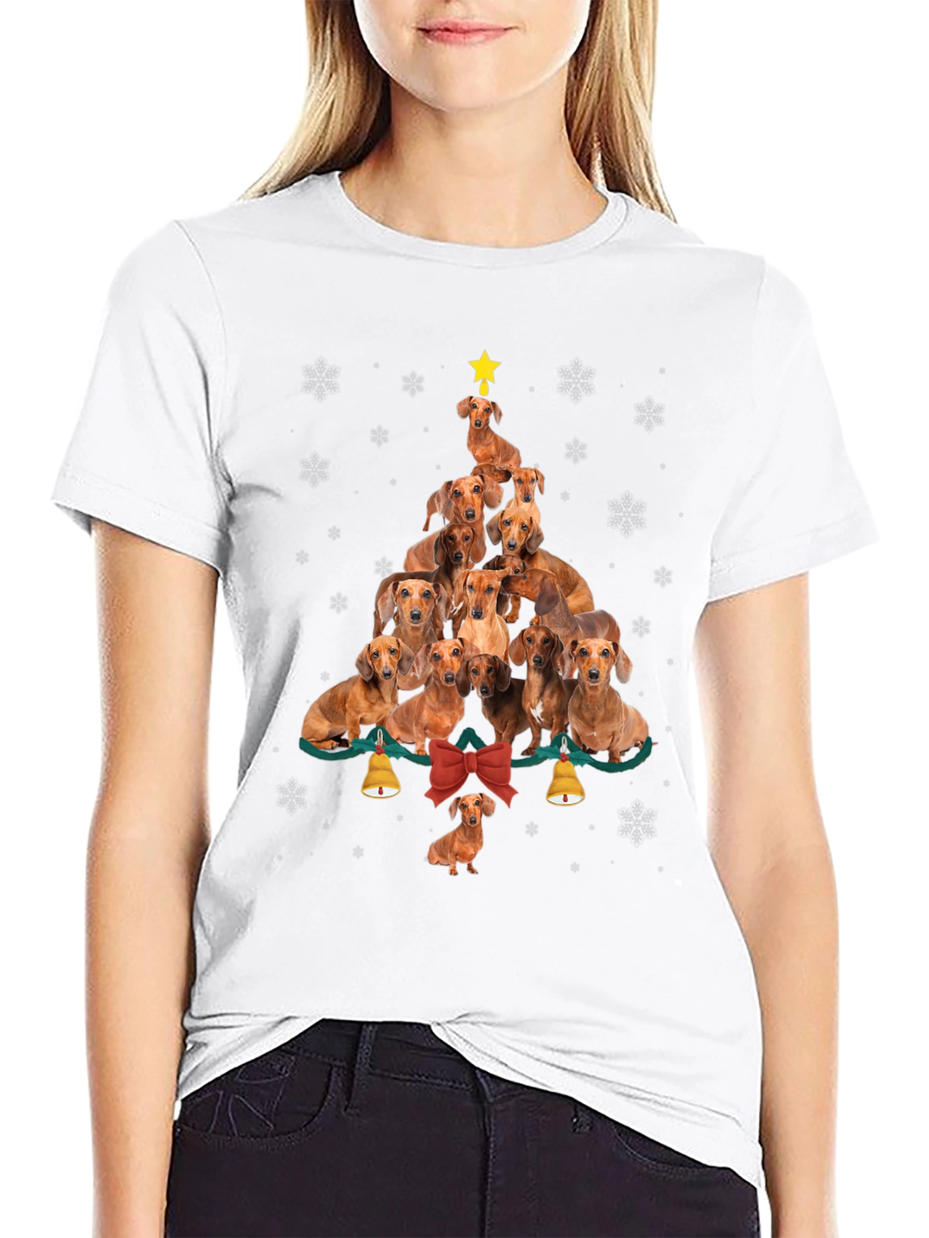 Dachshund Christmas Tree Graphic Tee