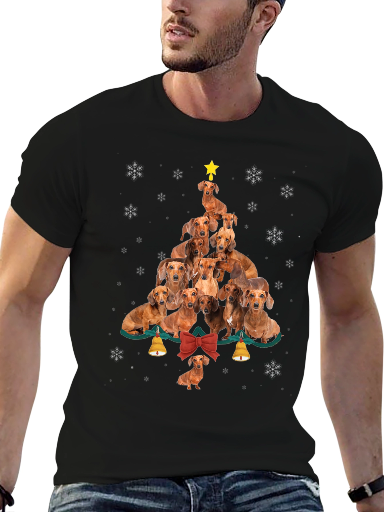 Dachshund Christmas Tree Graphic Tee