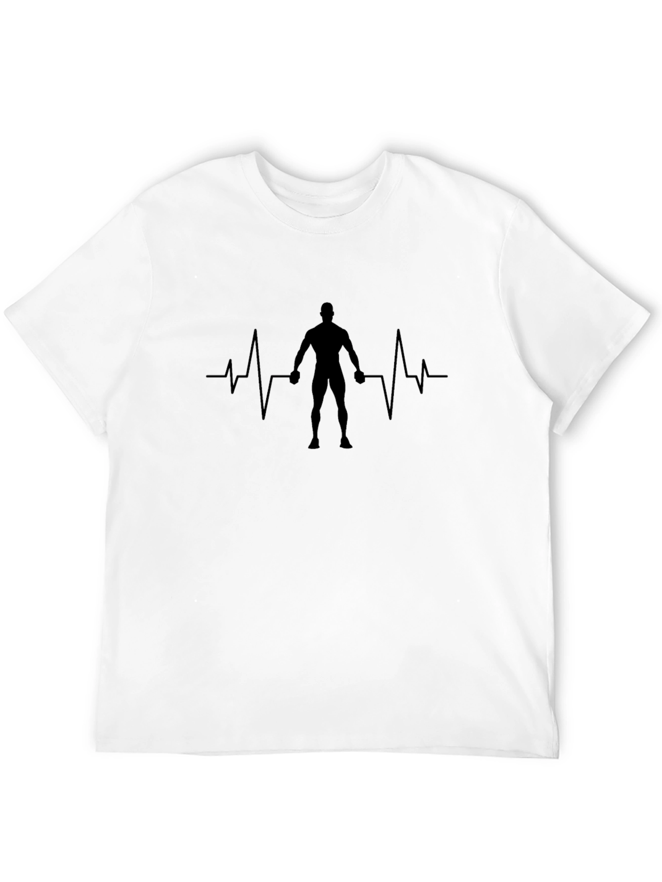 Fitness Heartbeat T-Shirt - Black Gym Tee