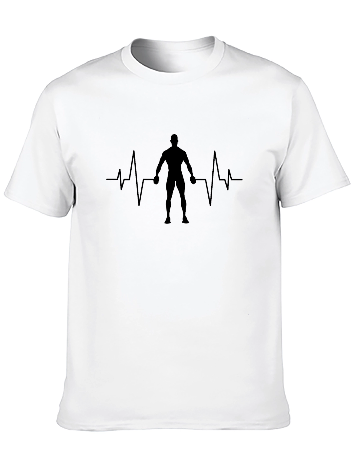 Fitness Heartbeat T-Shirt - Black Gym Tee