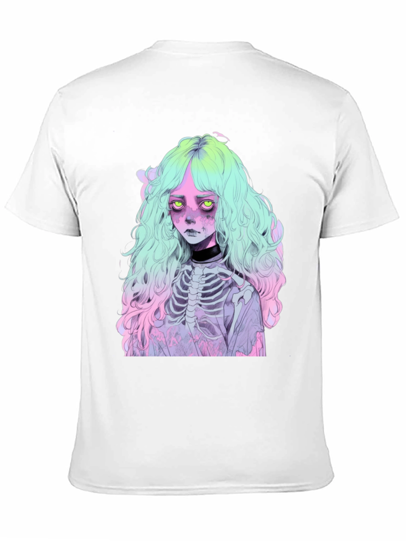 Pastel Goth Girl T-Shirt - Skeleton Anime Tee