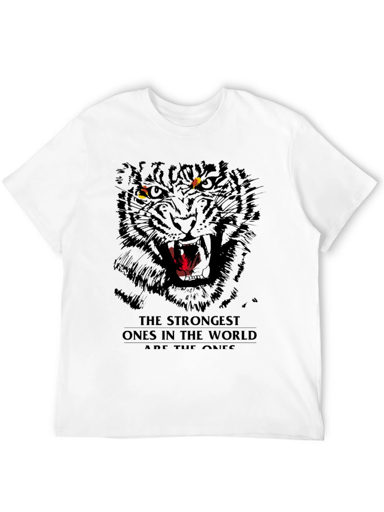Mens Black Tiger Graphic T-Shirt - Fierce Design