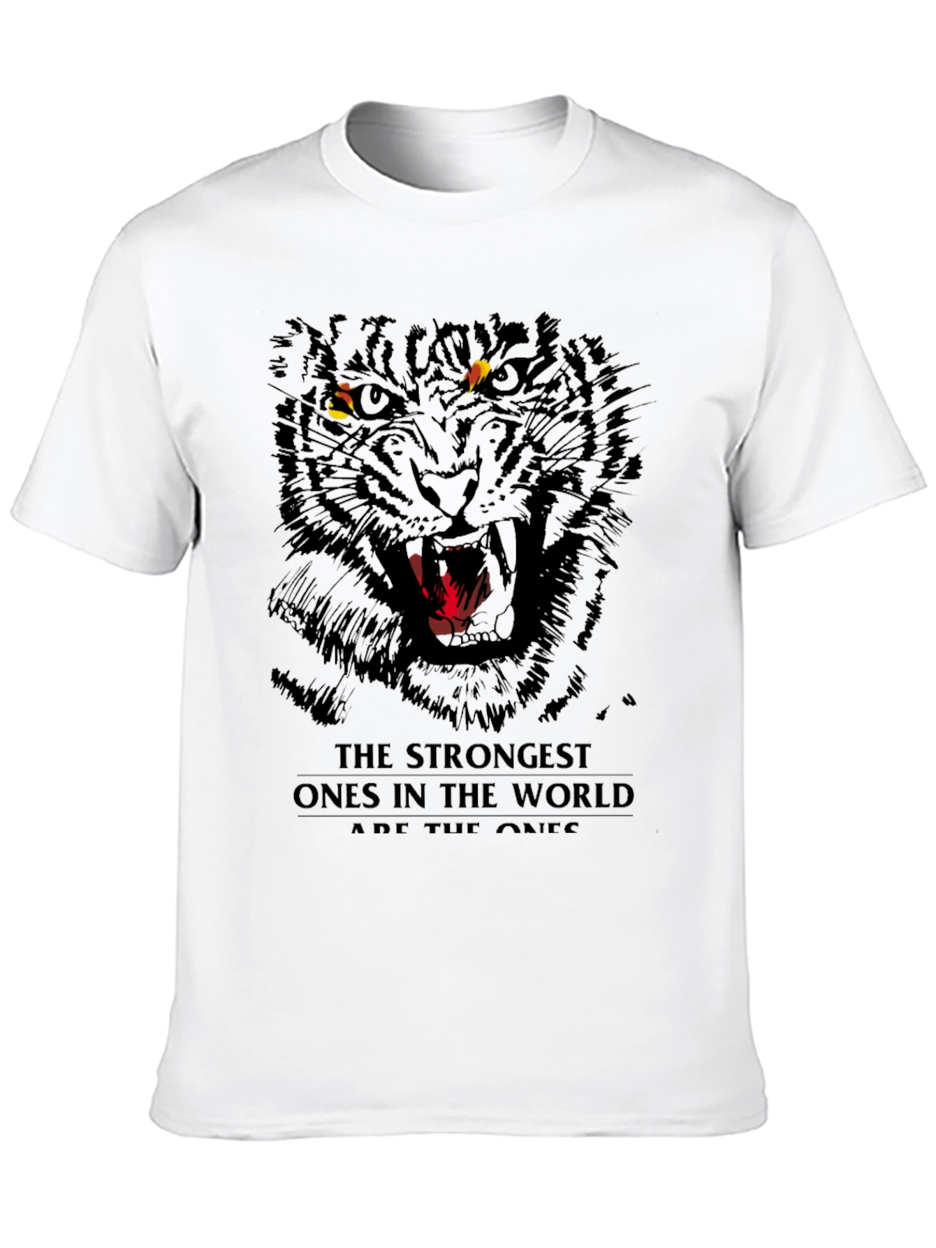 Mens Black Tiger Graphic T-Shirt - Fierce Design