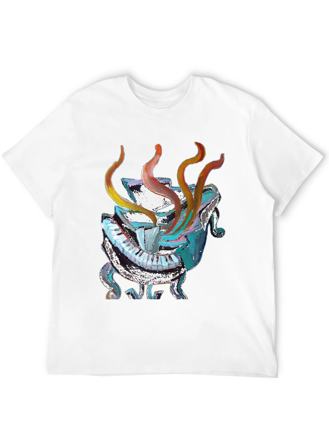 Abstract Piano Black T-Shirt - Unique Music Lover Gift