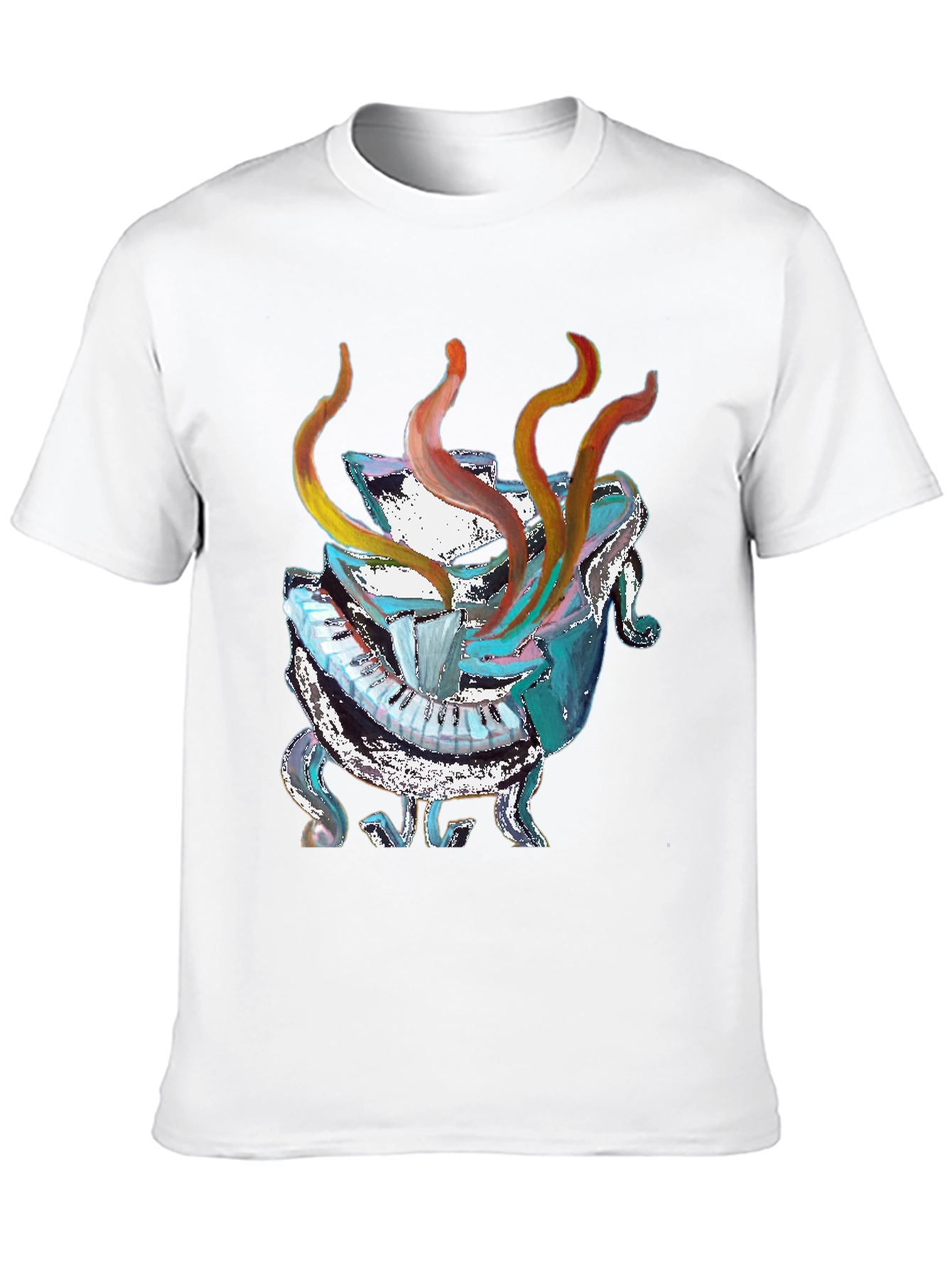 Abstract Piano Black T-Shirt - Unique Music Lover Gift