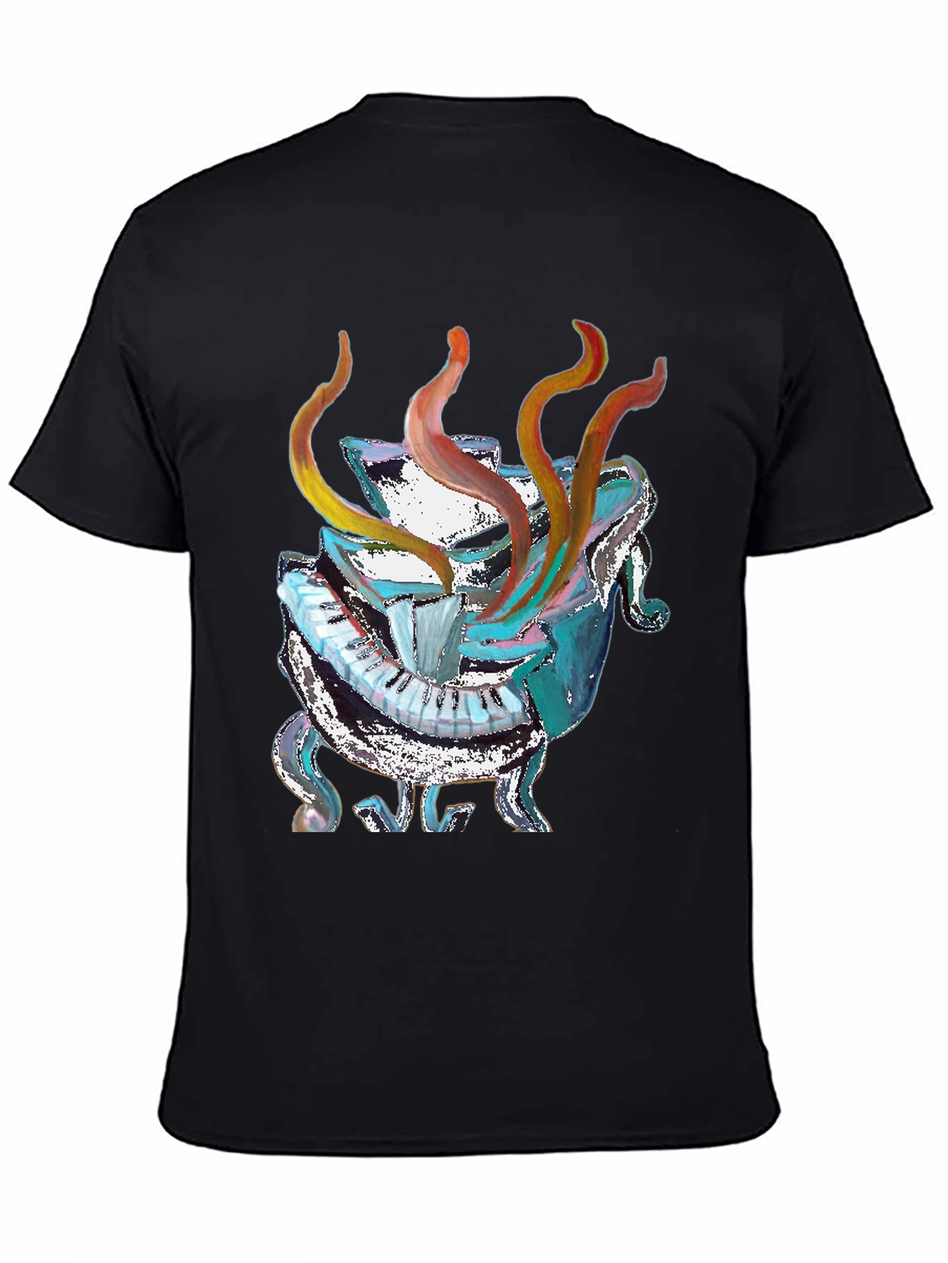 Abstract Piano Black T-Shirt - Unique Music Lover Gift