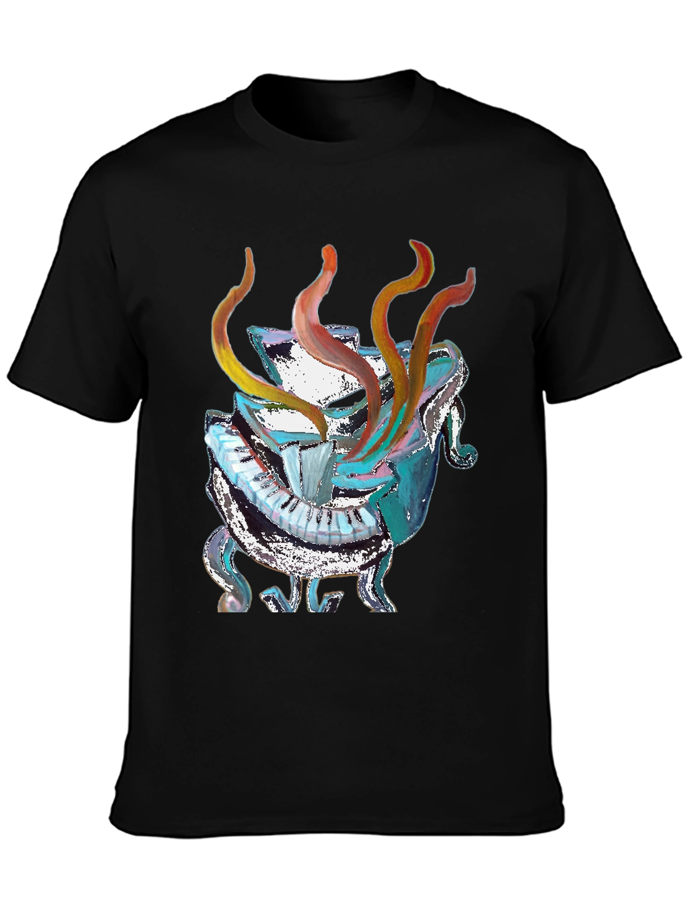 Abstract Piano Black T-Shirt - Unique Music Lover Gift