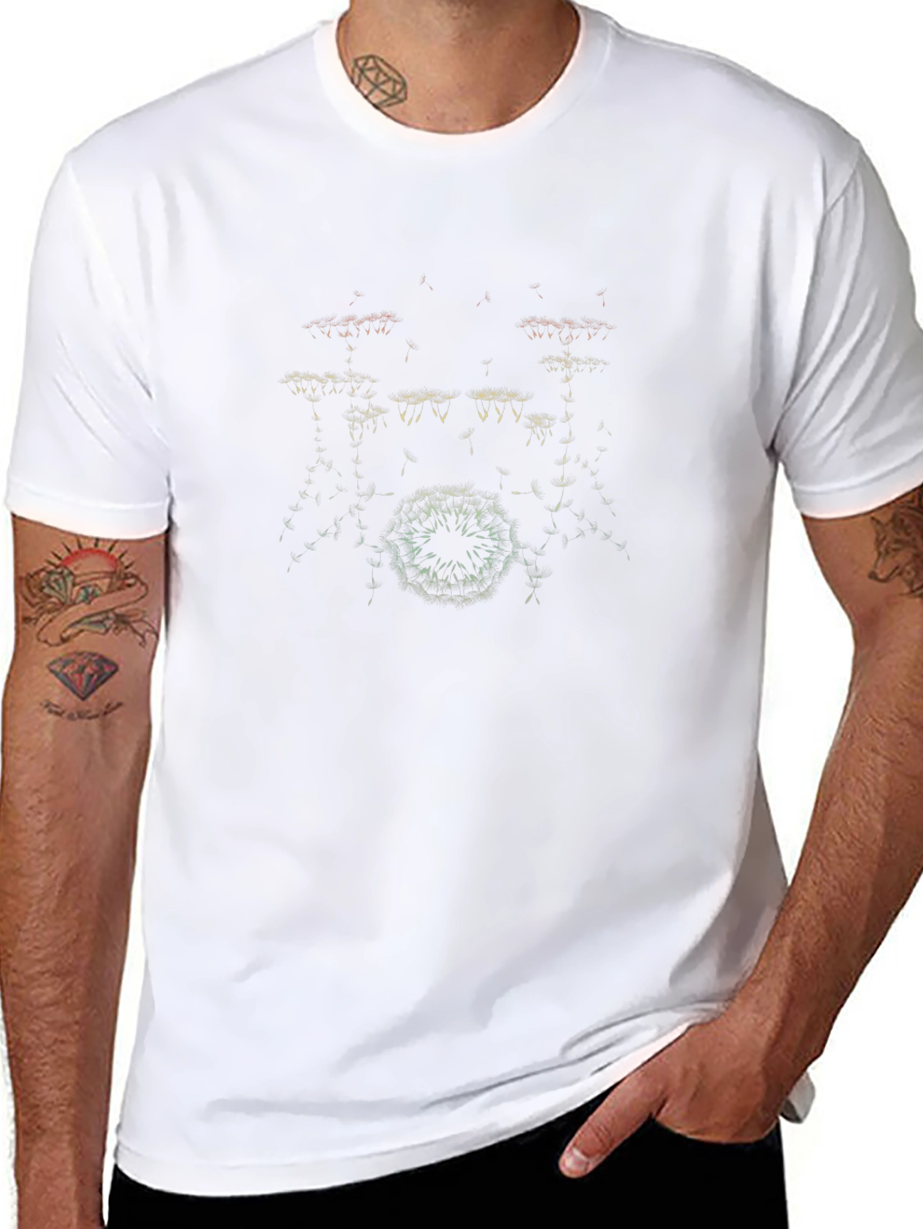 Abstract Drum Kit Graphic T-Shirt - Music Lover Tee