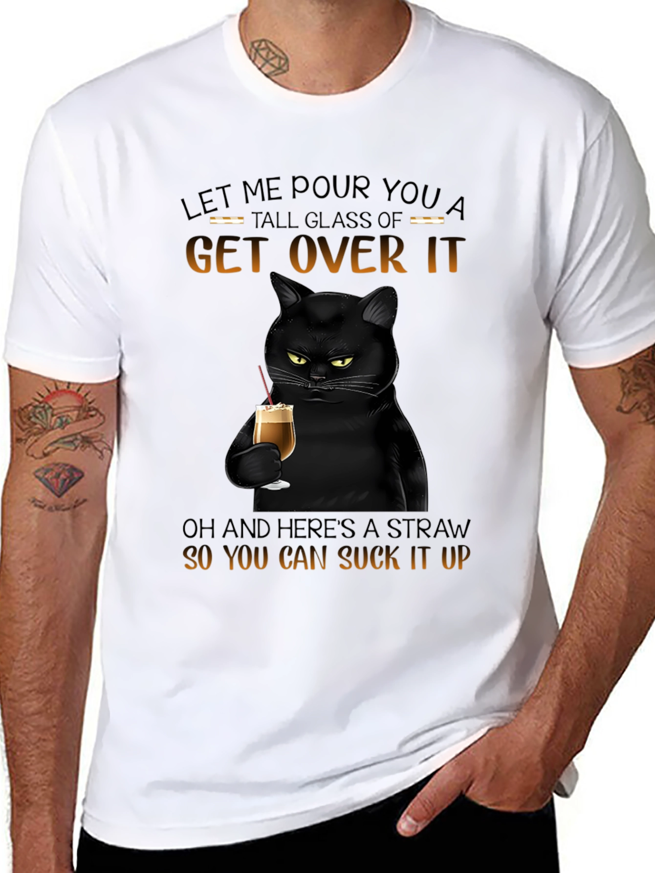 Sarcastic Cat Get Over It T-Shirt
