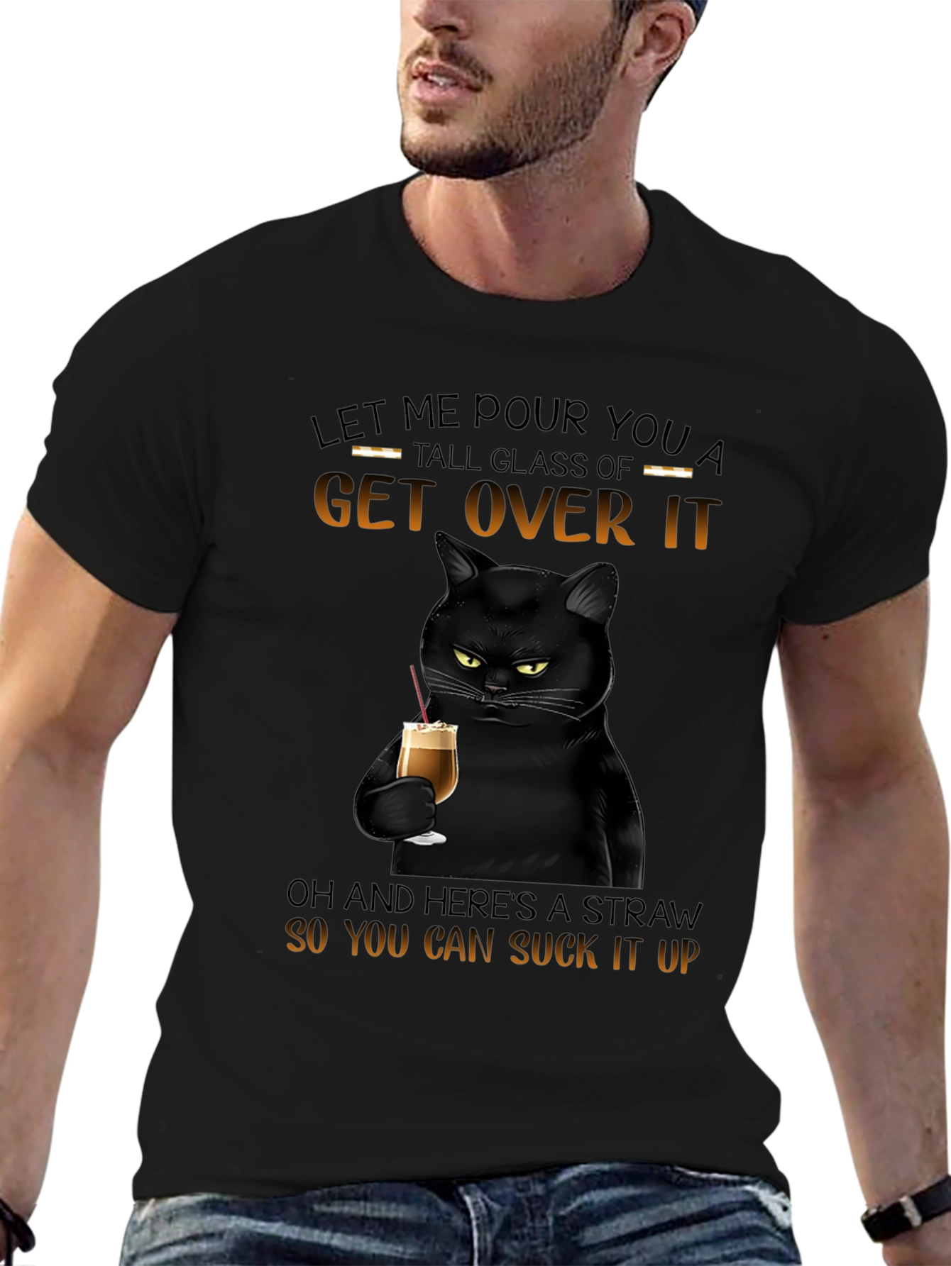 Sarcastic Cat Get Over It T-Shirt