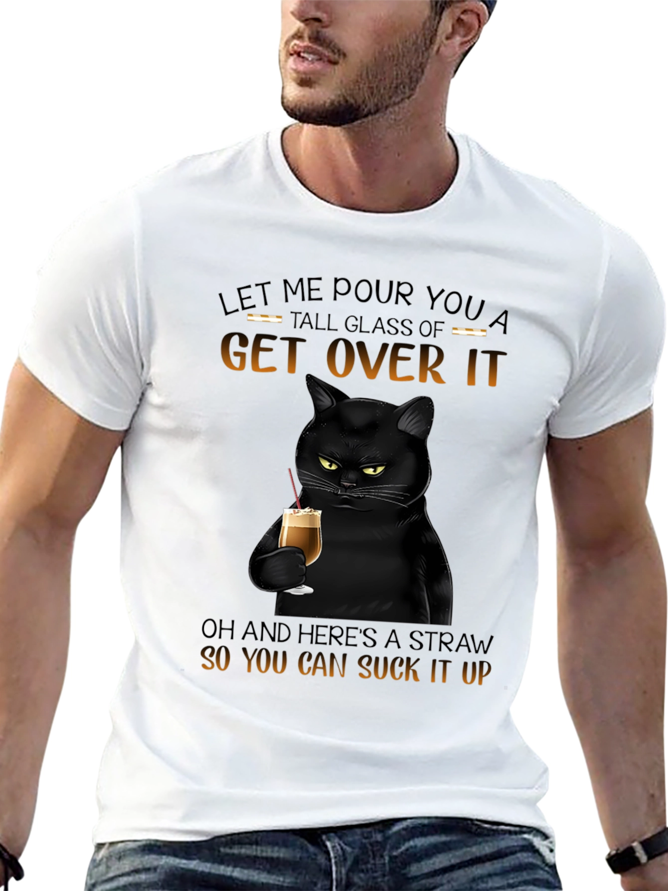 Sarcastic Cat Get Over It T-Shirt