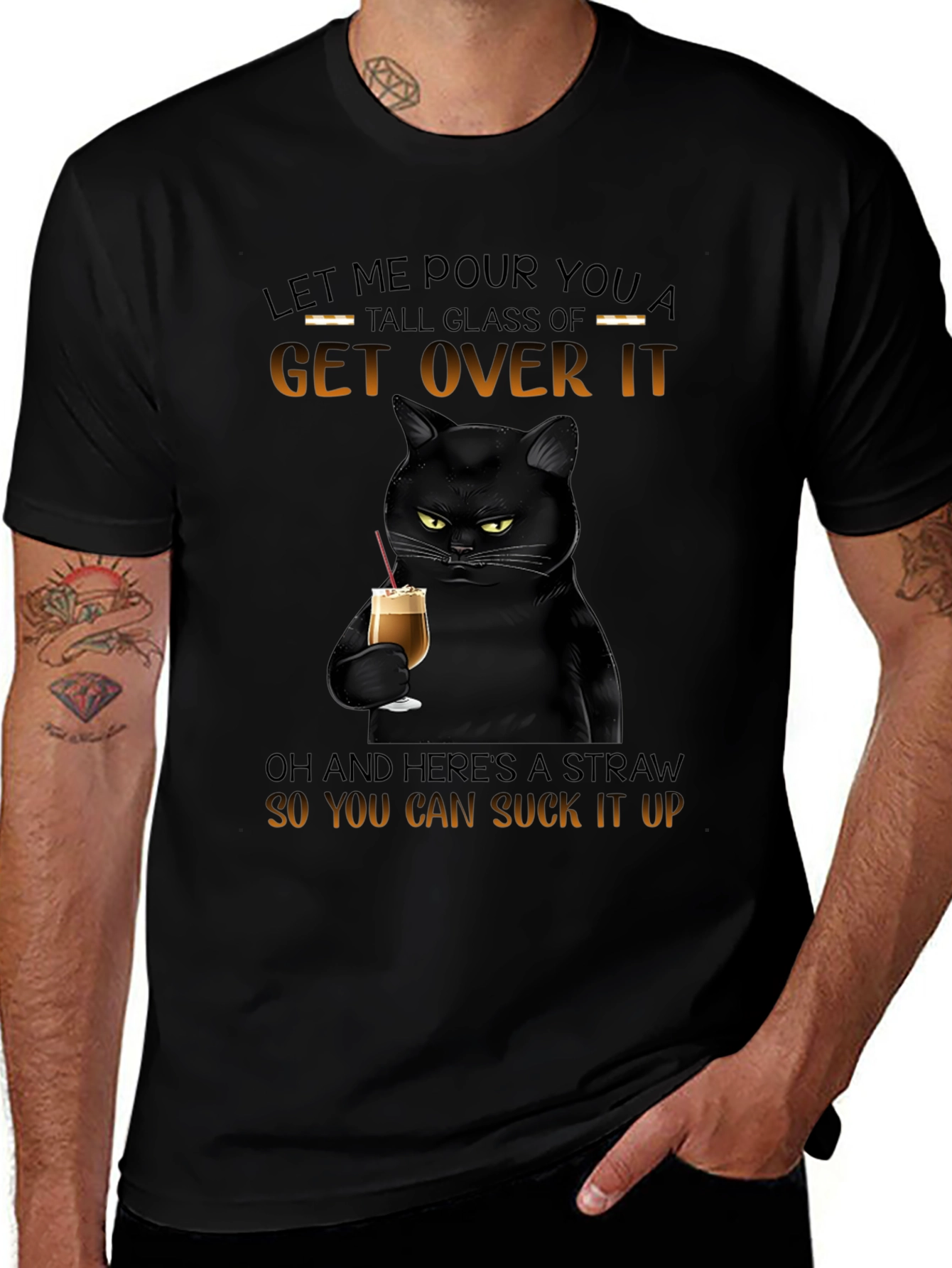 Sarcastic Cat Get Over It T-Shirt