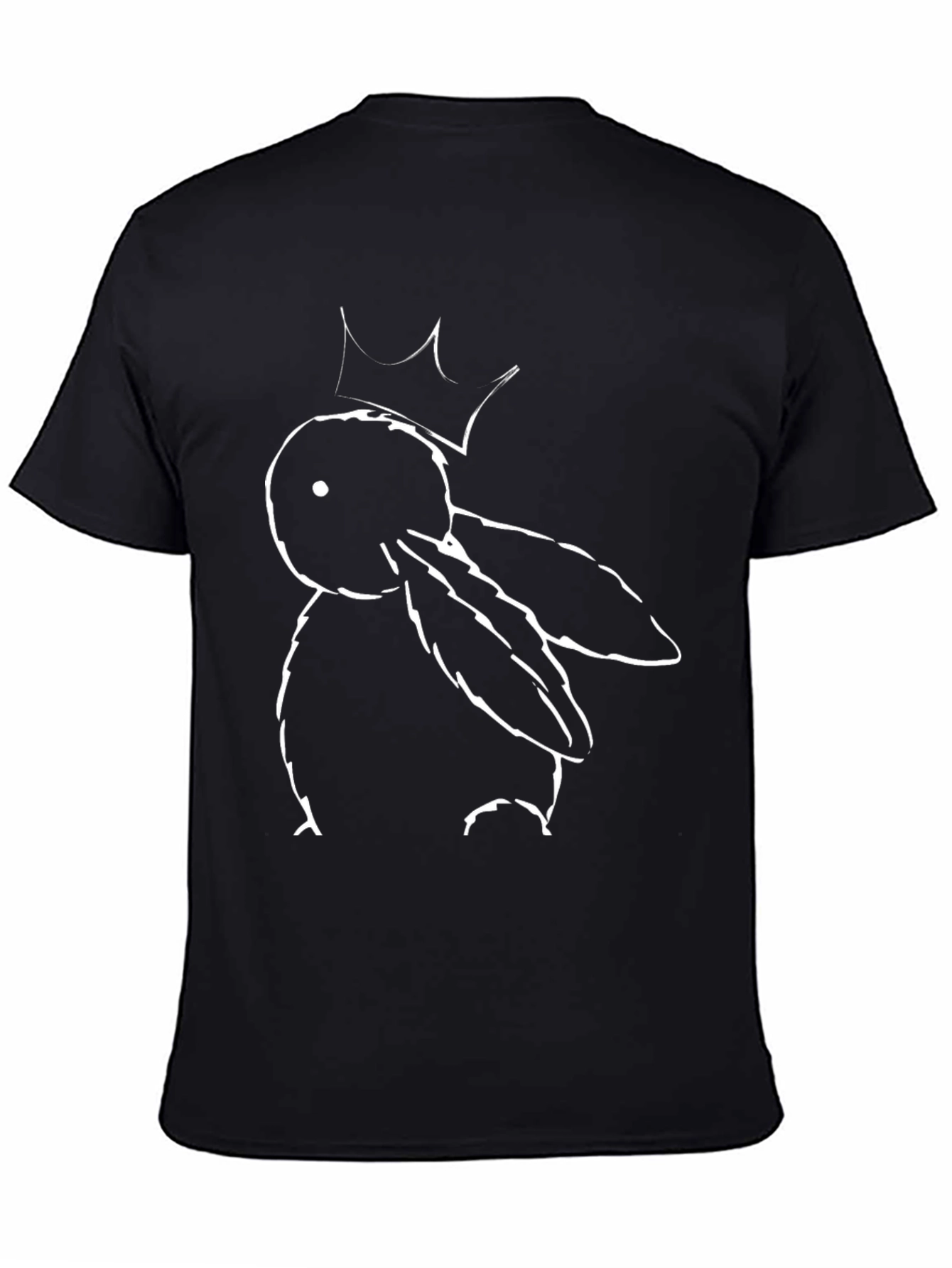 Black Graphic Tee: Bunny with Crown