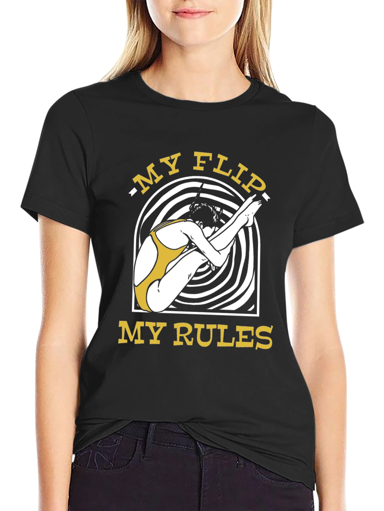 My Flip My Rules Black Graphic T-Shirt