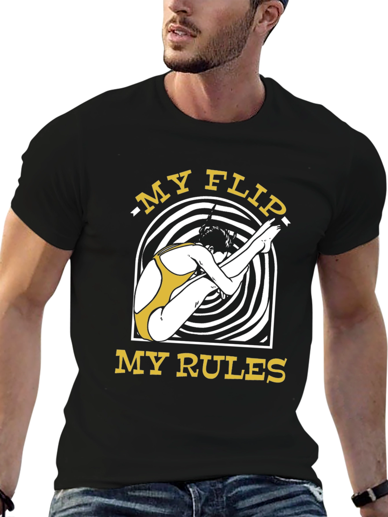 My Flip My Rules Black Graphic T-Shirt