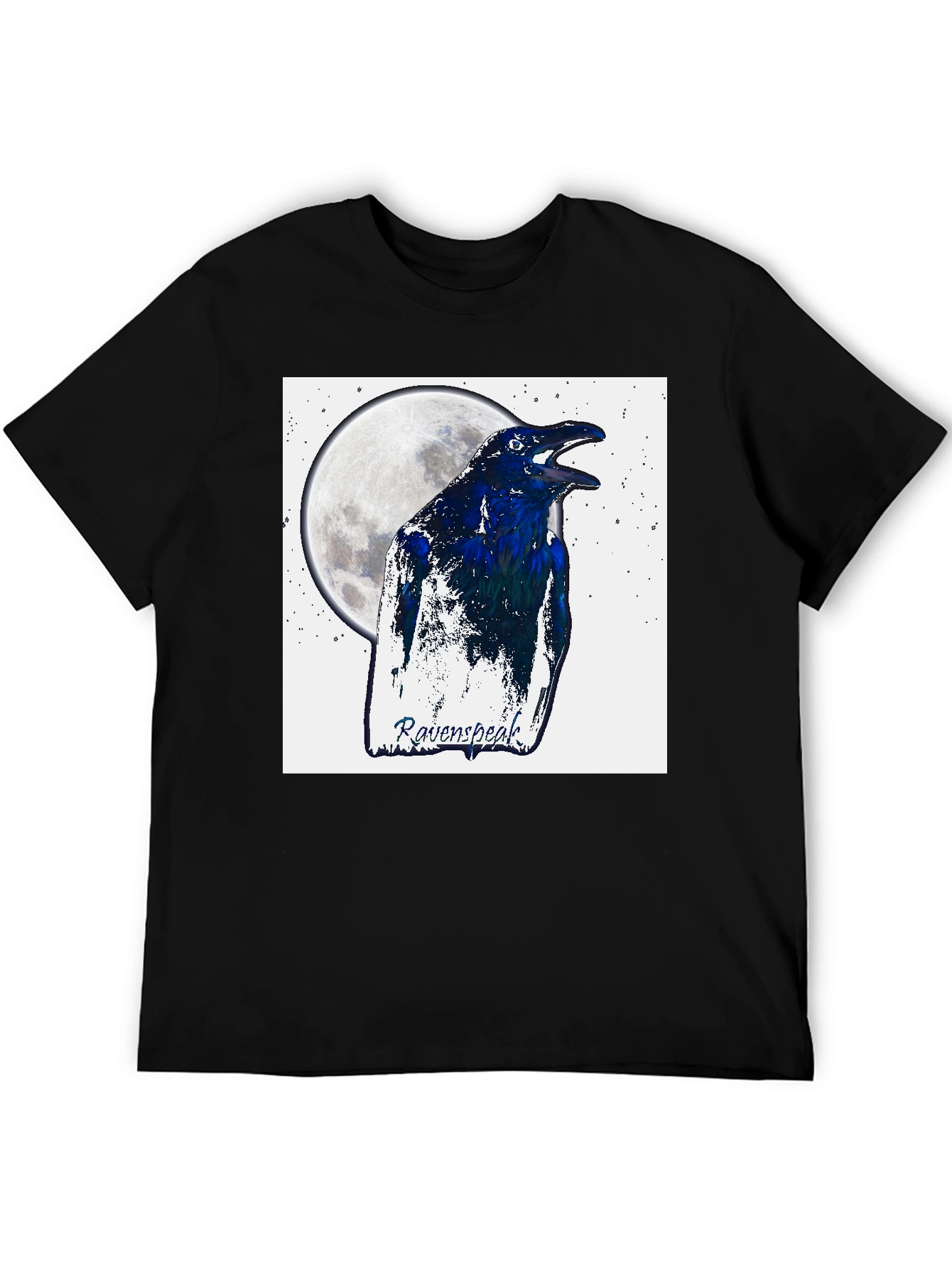 RavenSpeak T-Shirt - Moonlit Bird Graphic Tee