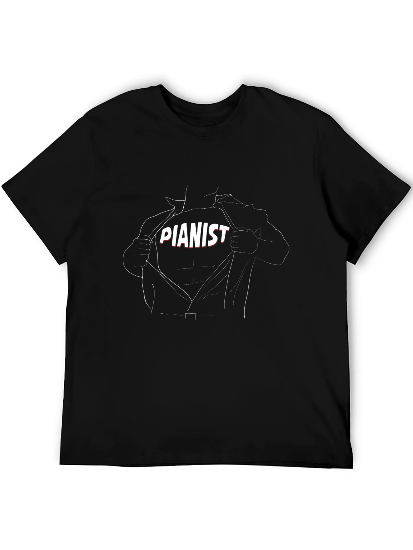 Pianist Super Hero Reveal Graphic Tee