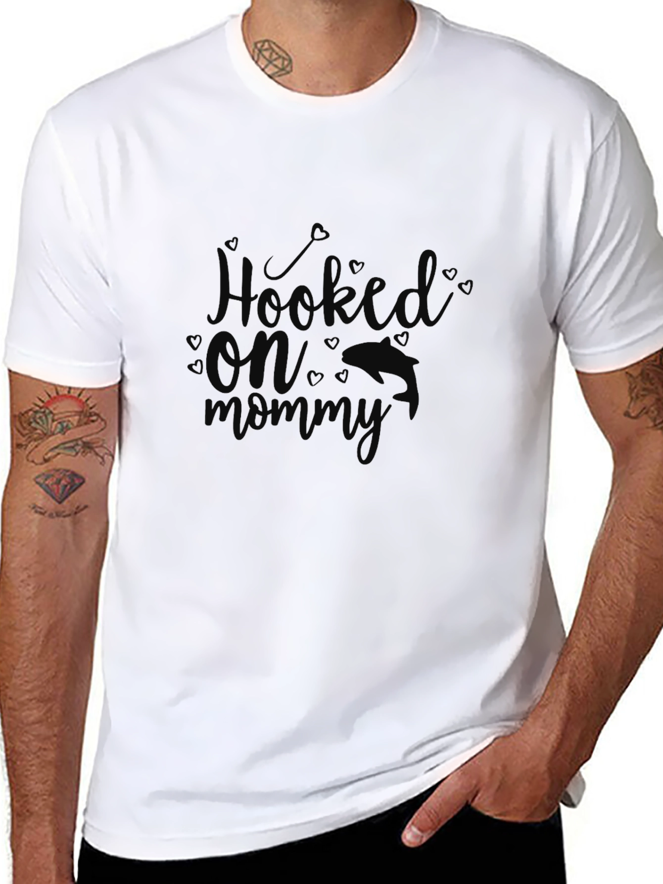 Hooked On Mommy Black Graphic Tee