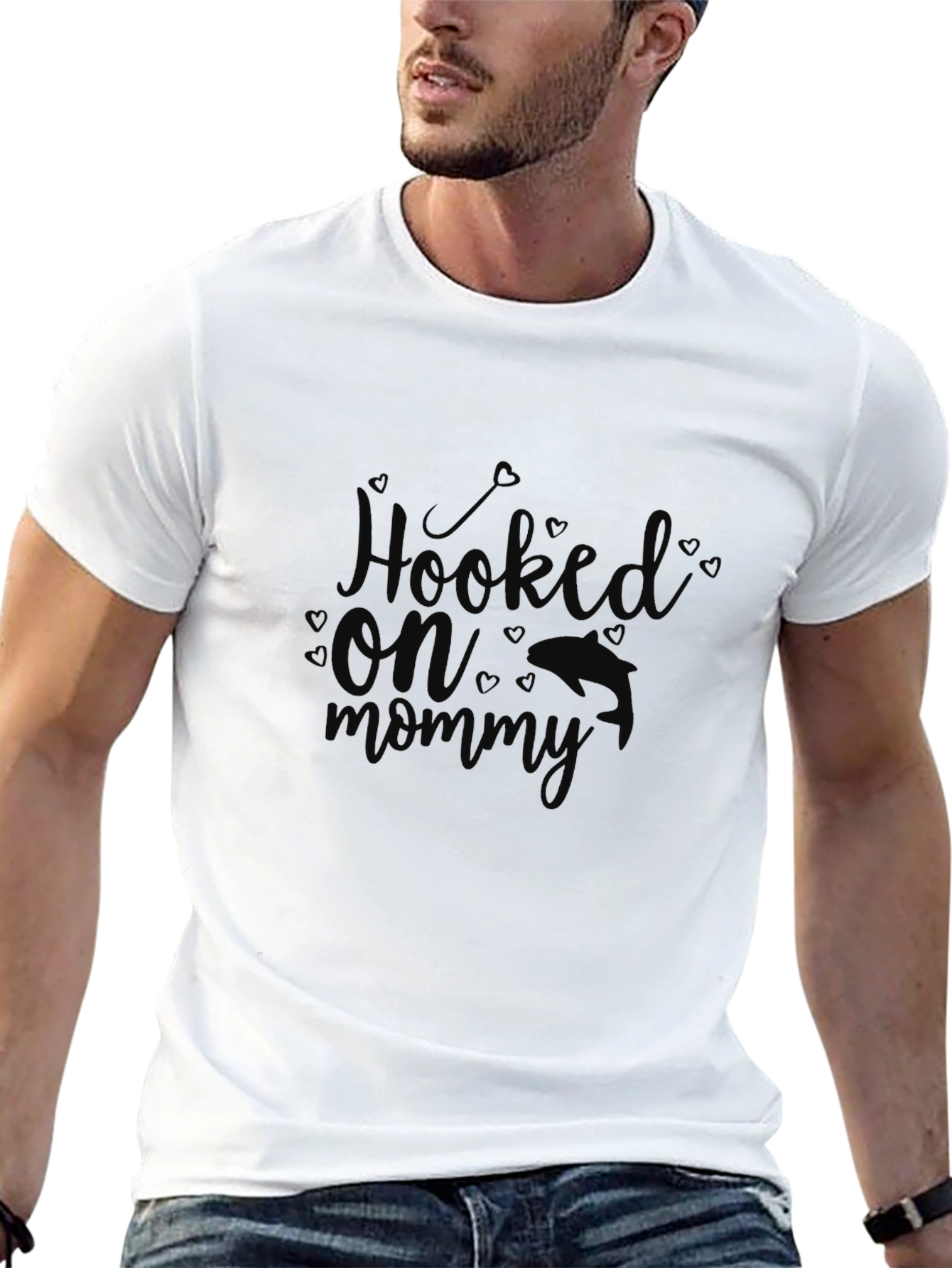Hooked On Mommy Black Graphic Tee