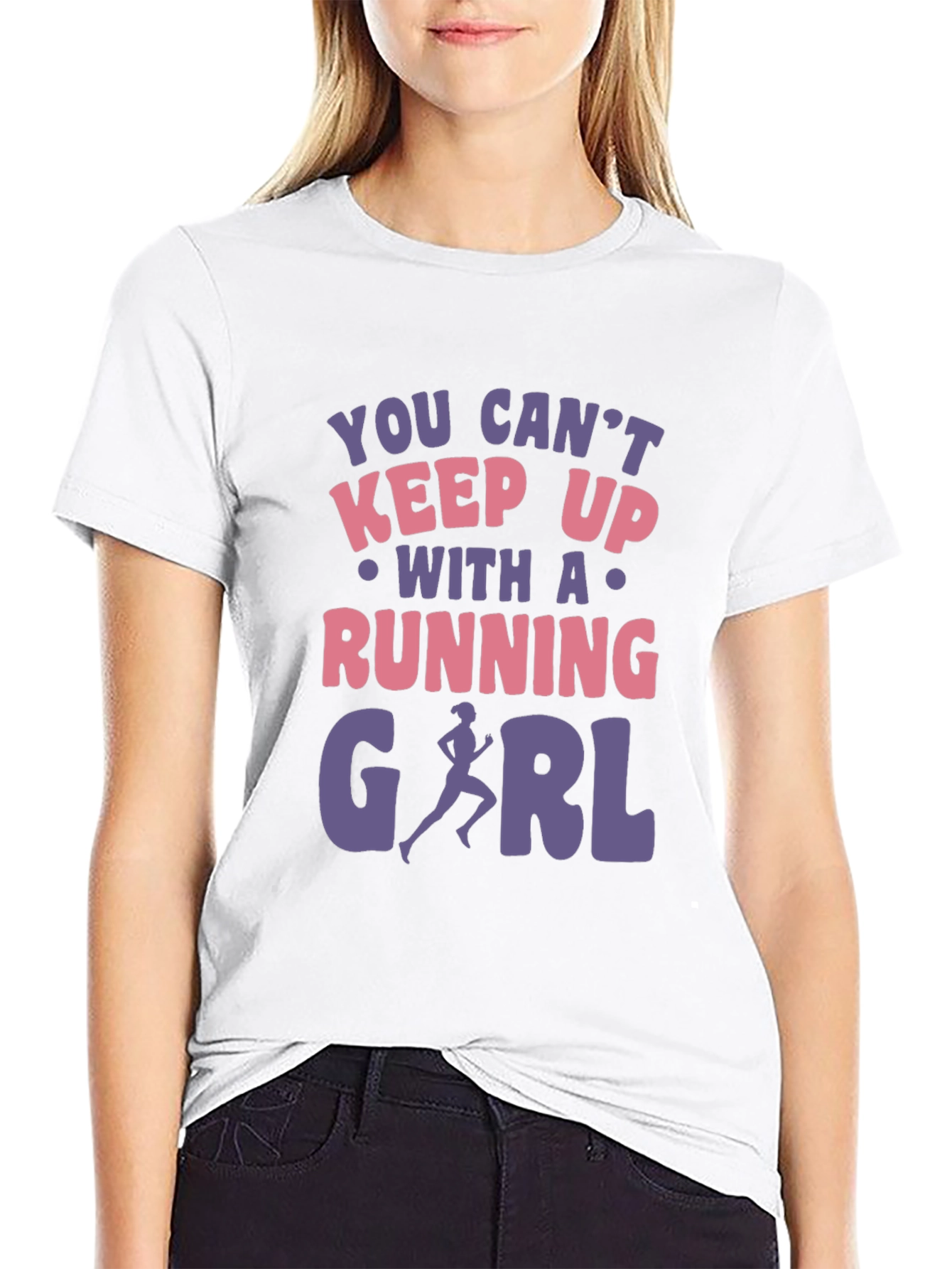 Running Girl Graphic Tee - You Cant Keep Up!
