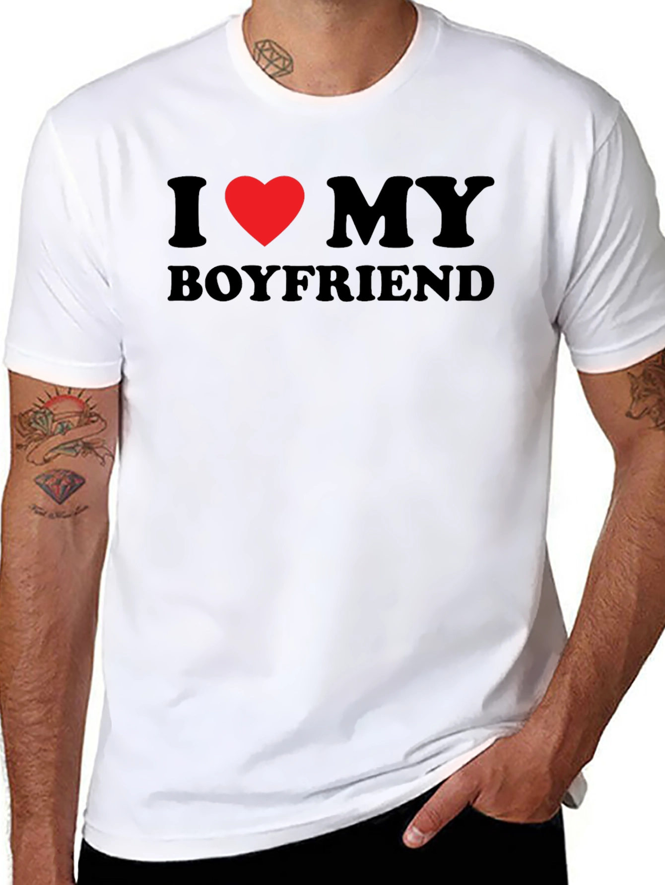 I Heart My Boyfriend T-Shirt - Black
