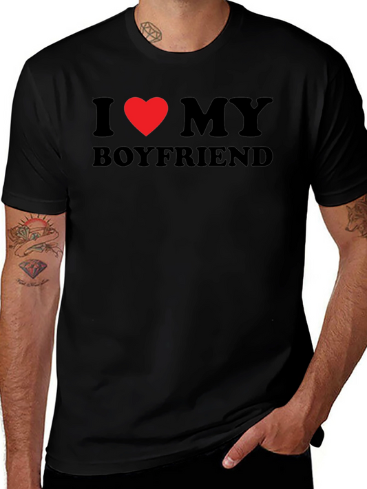 I Heart My Boyfriend T-Shirt - Black