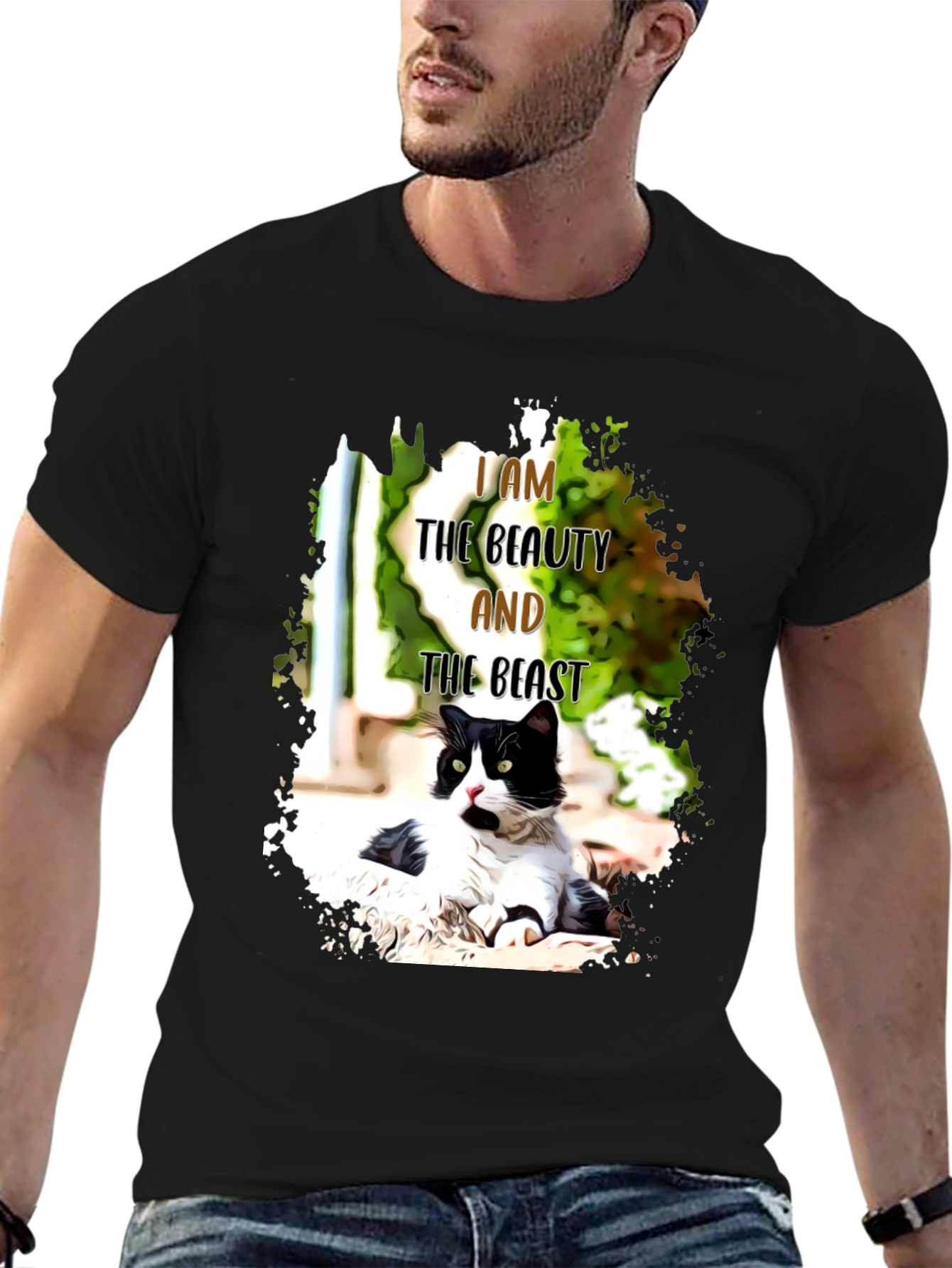 Beauty and the Beast Cat Graphic Tee