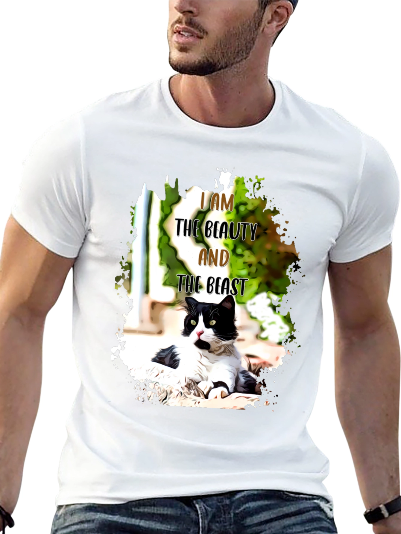 Beauty and the Beast Cat Graphic Tee