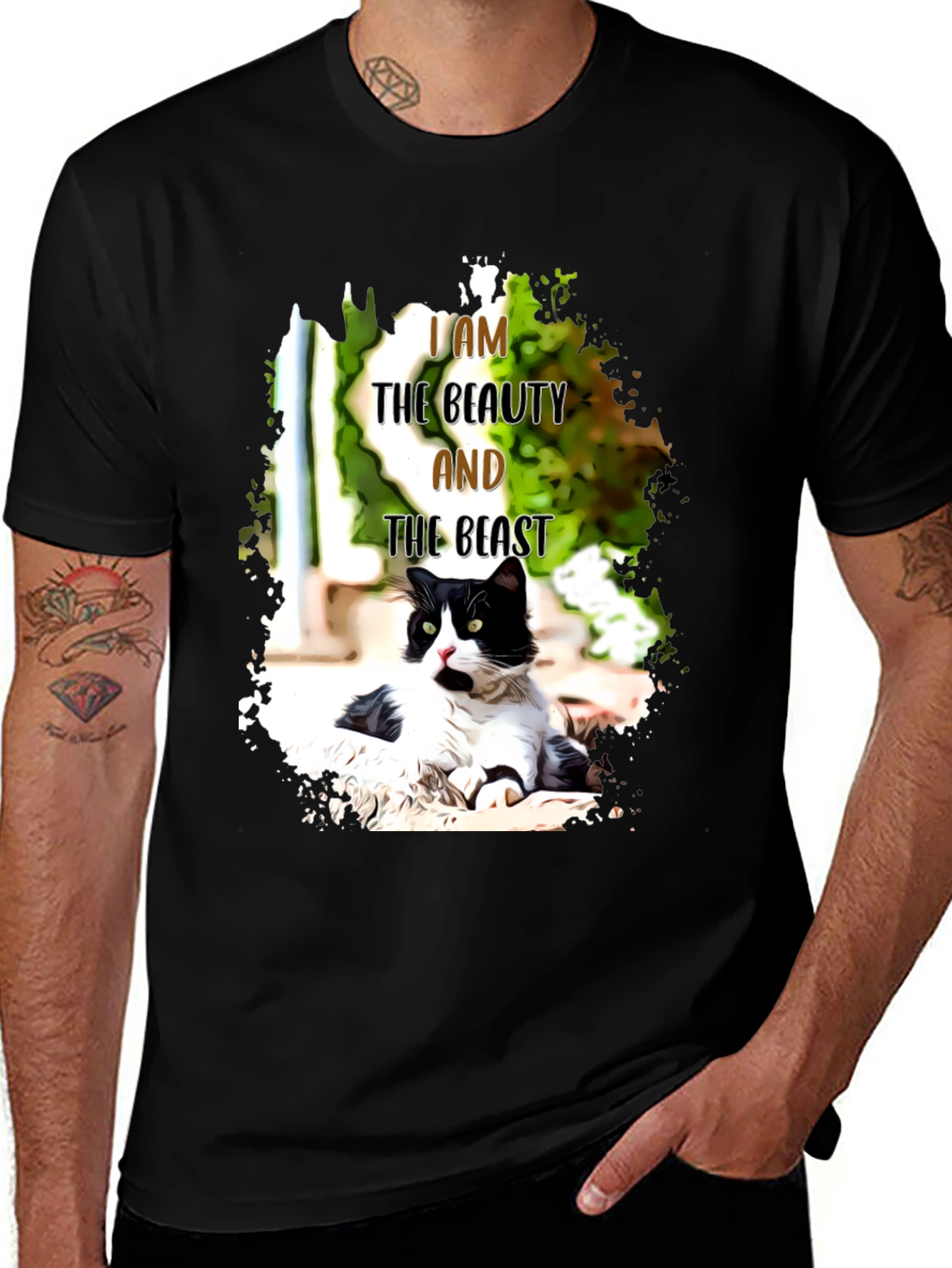 Beauty and the Beast Cat Graphic Tee