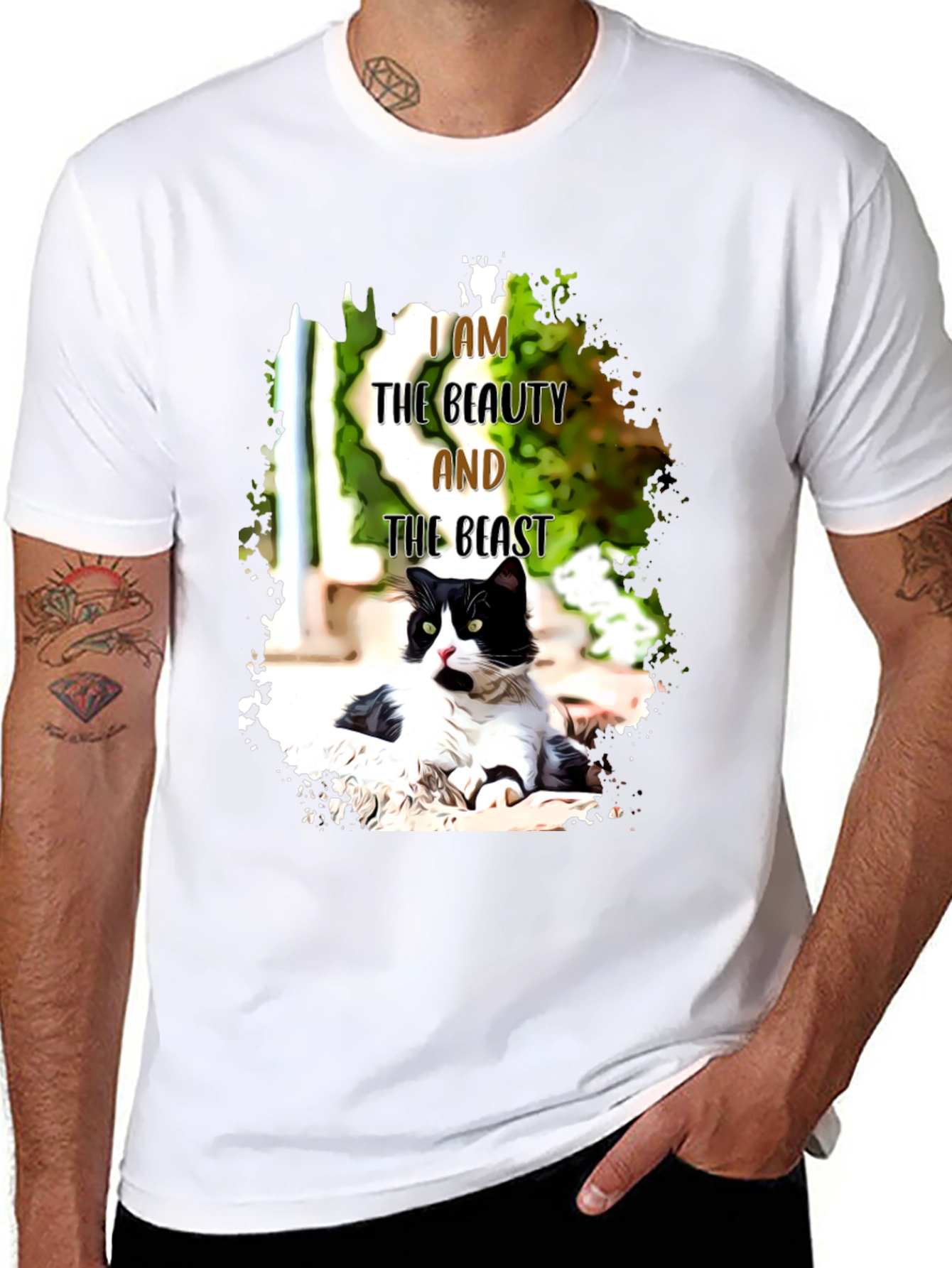 Beauty and the Beast Cat Graphic Tee