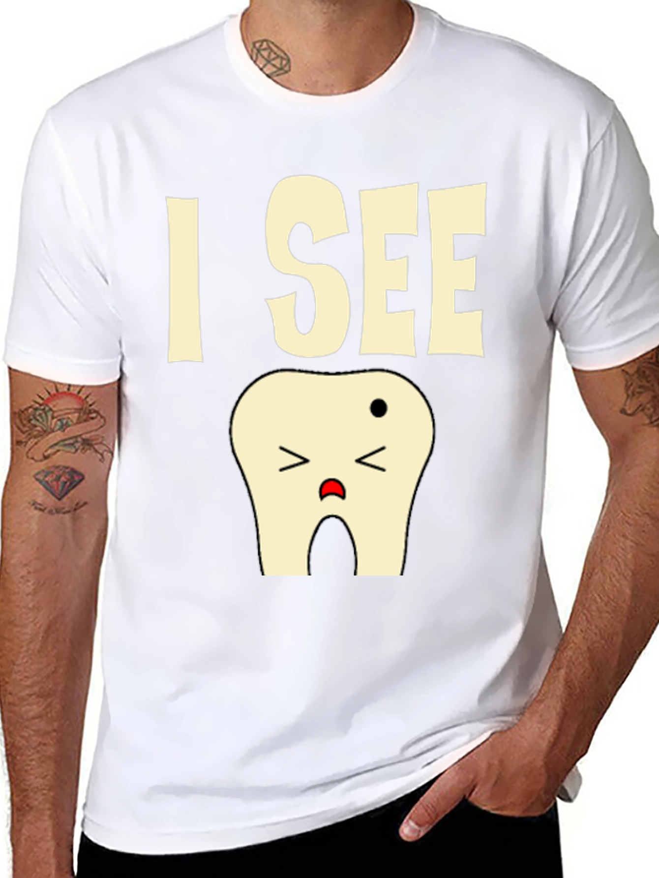I See a Tooth T-Shirt Funny Dentist Tee