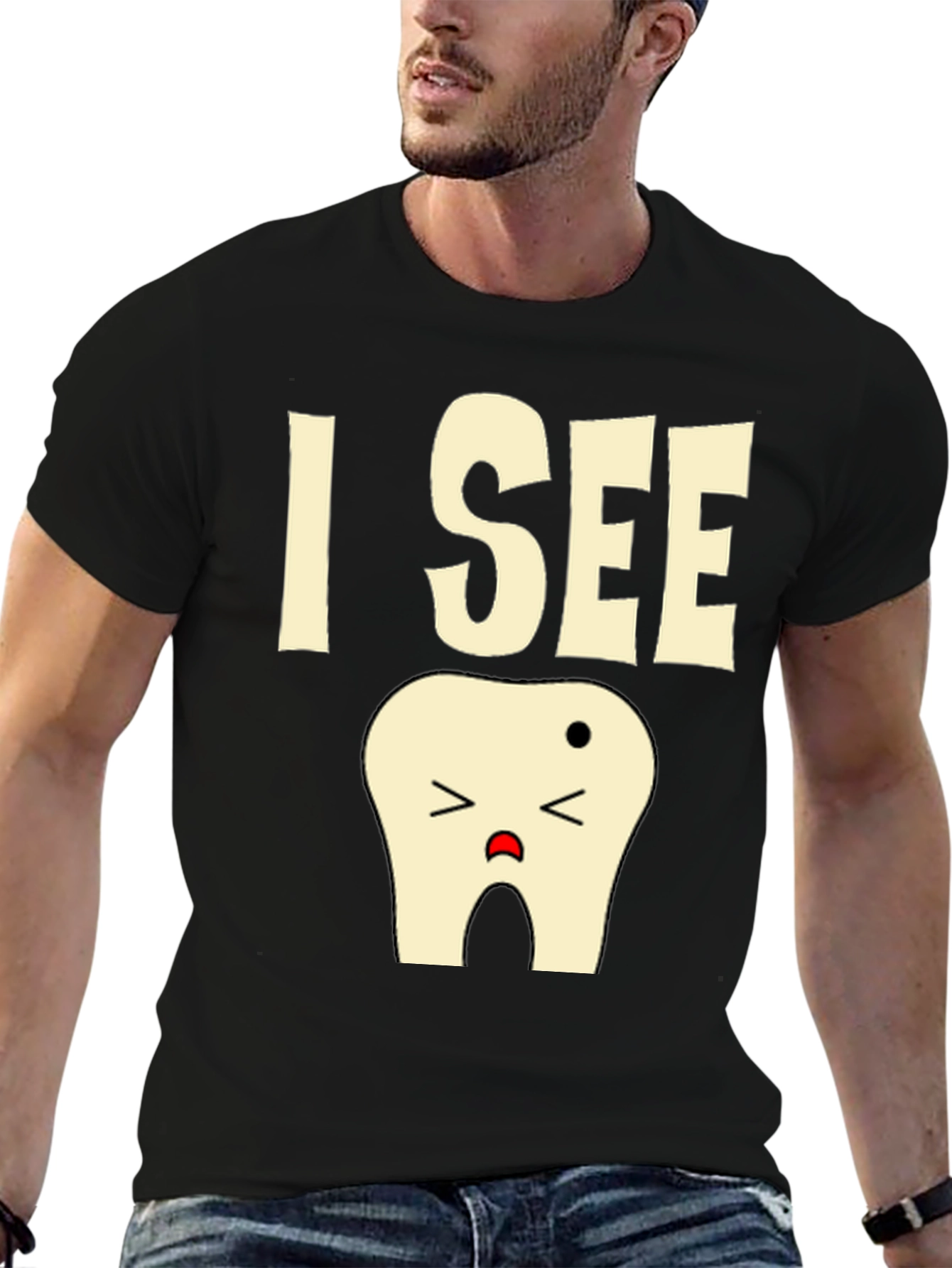 I See a Tooth T-Shirt Funny Dentist Tee