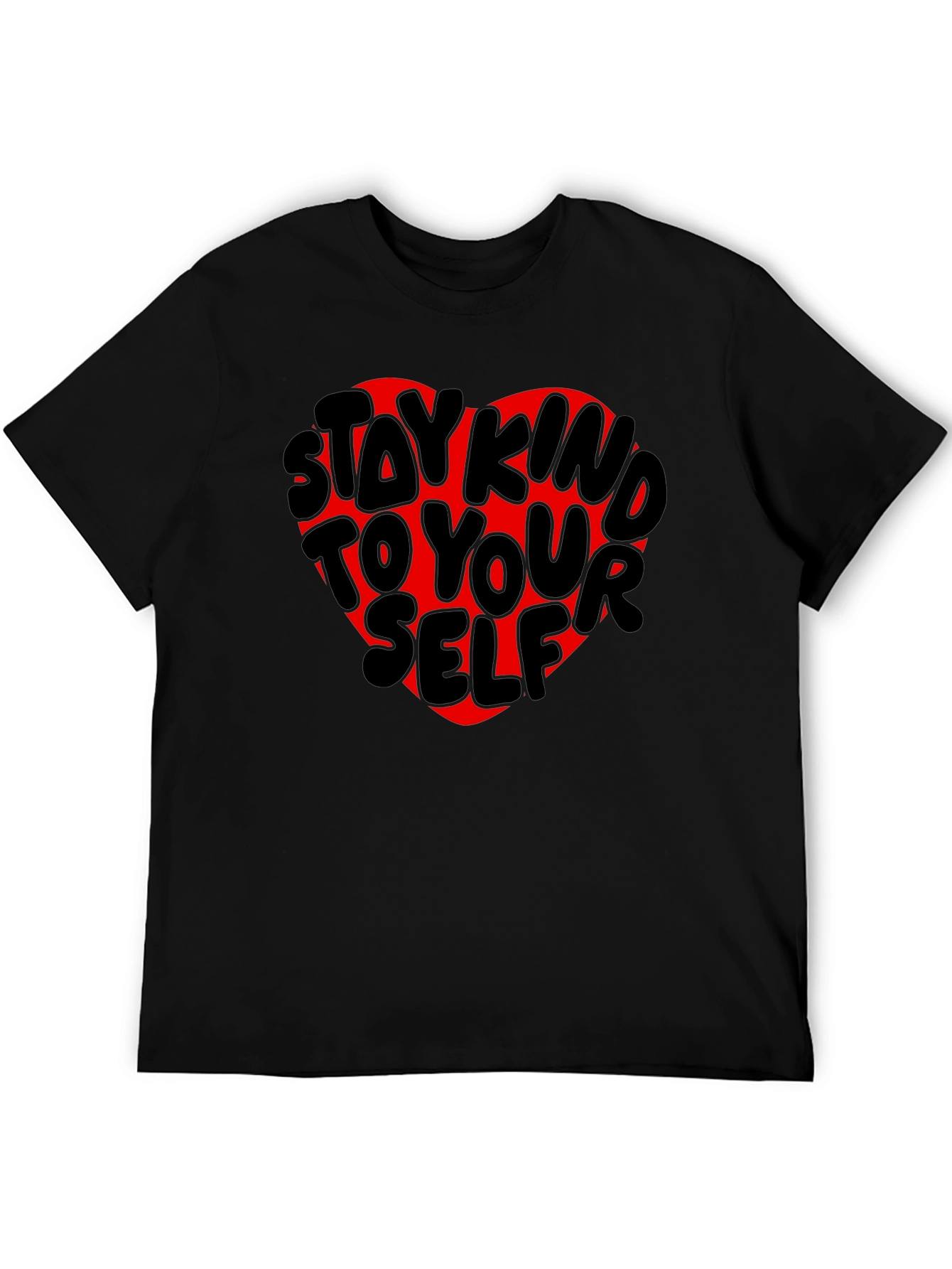 Stay Kind to Yourself Heart Tee - Black