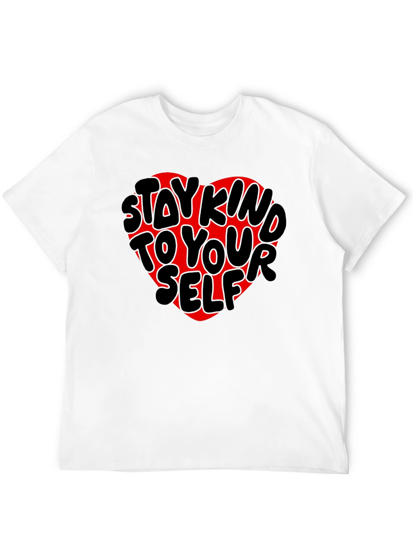 Stay Kind to Yourself Heart Tee - Black