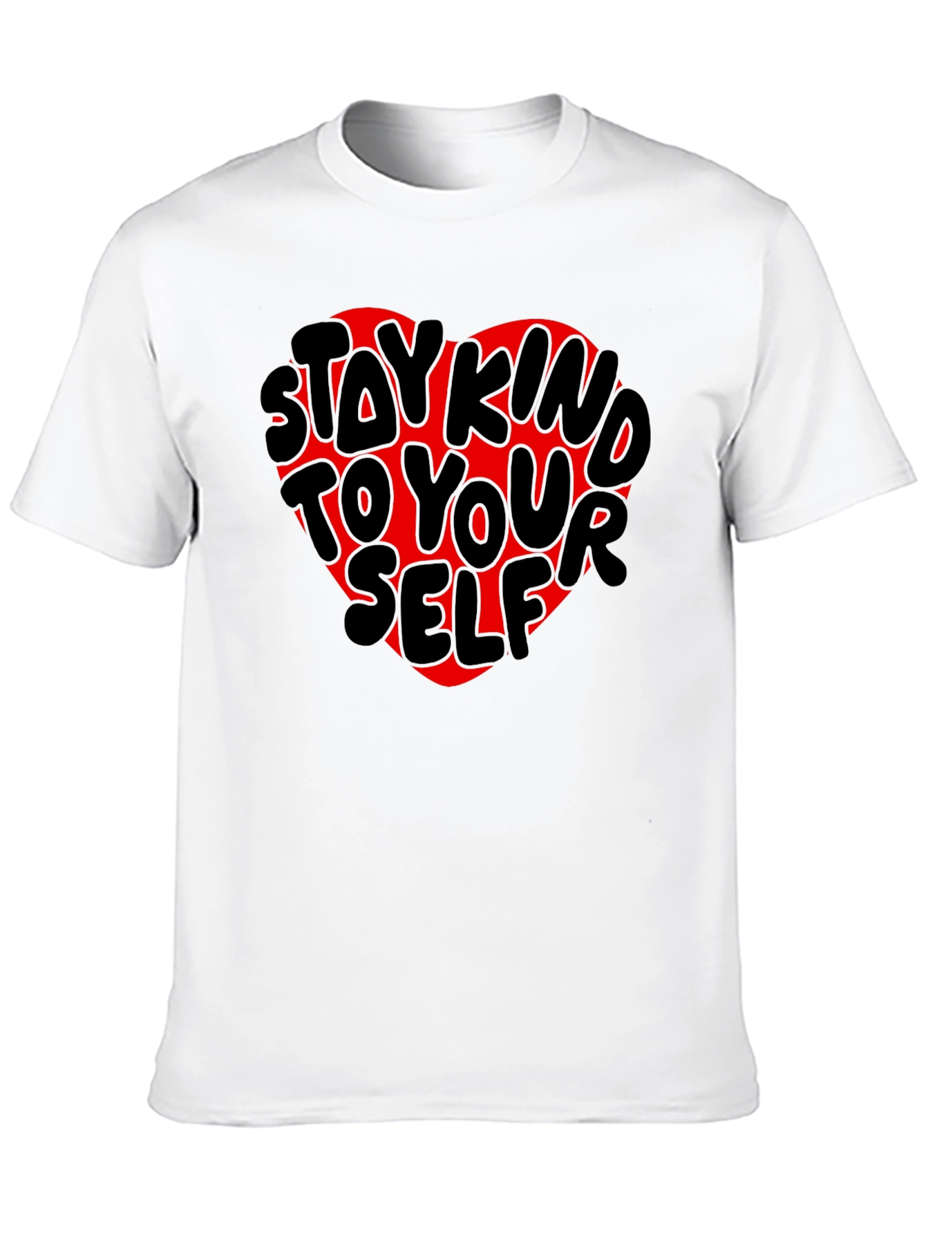 Stay Kind to Yourself Heart Tee - Black