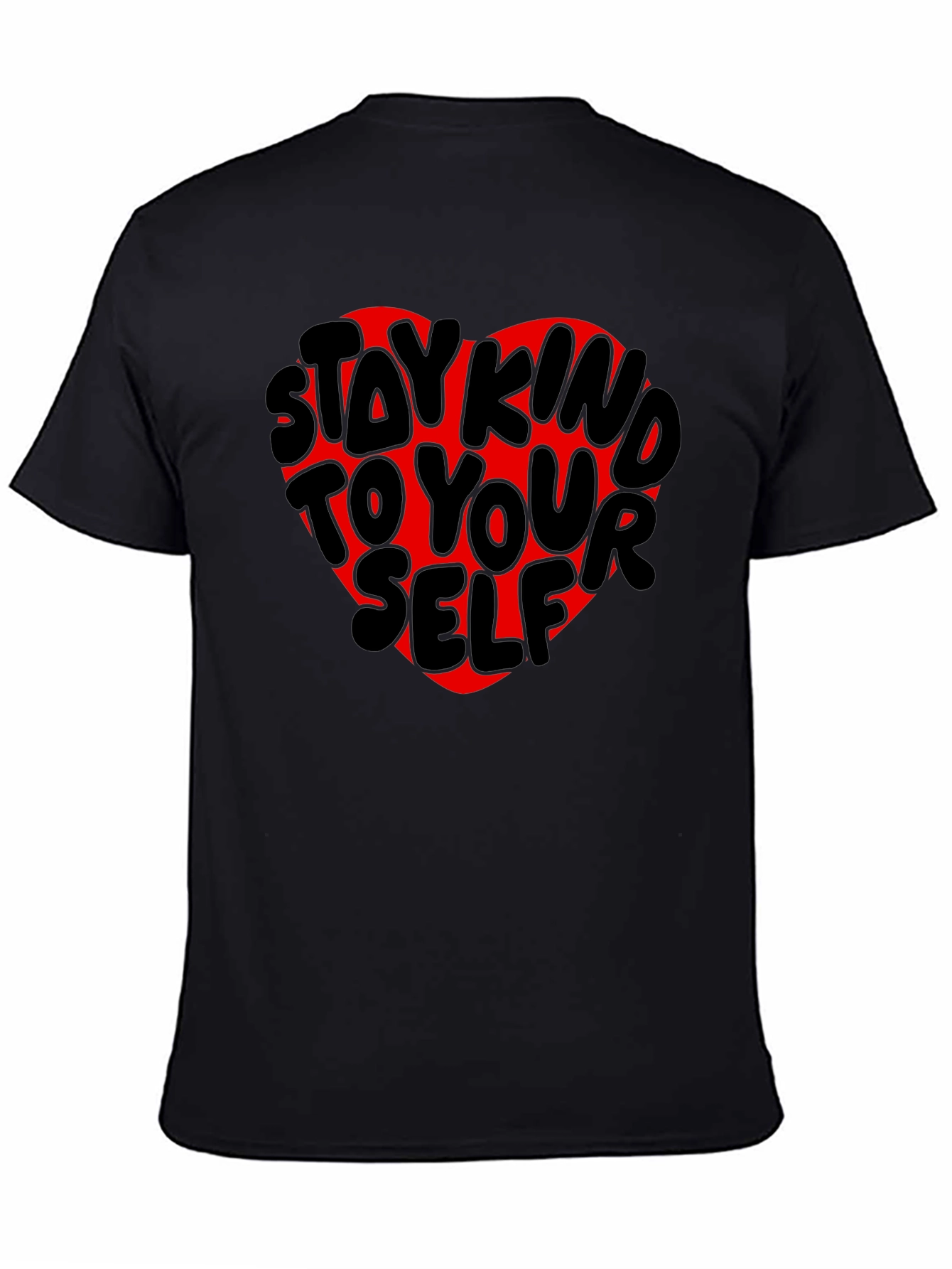 Stay Kind to Yourself Heart Tee - Black