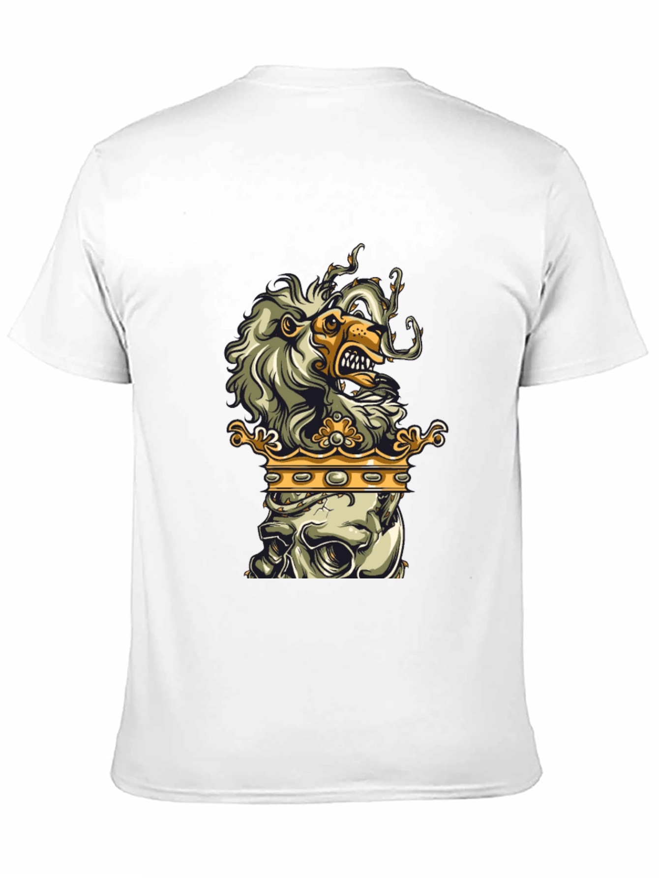 Lion Skull Crown Black Graphic Tee
