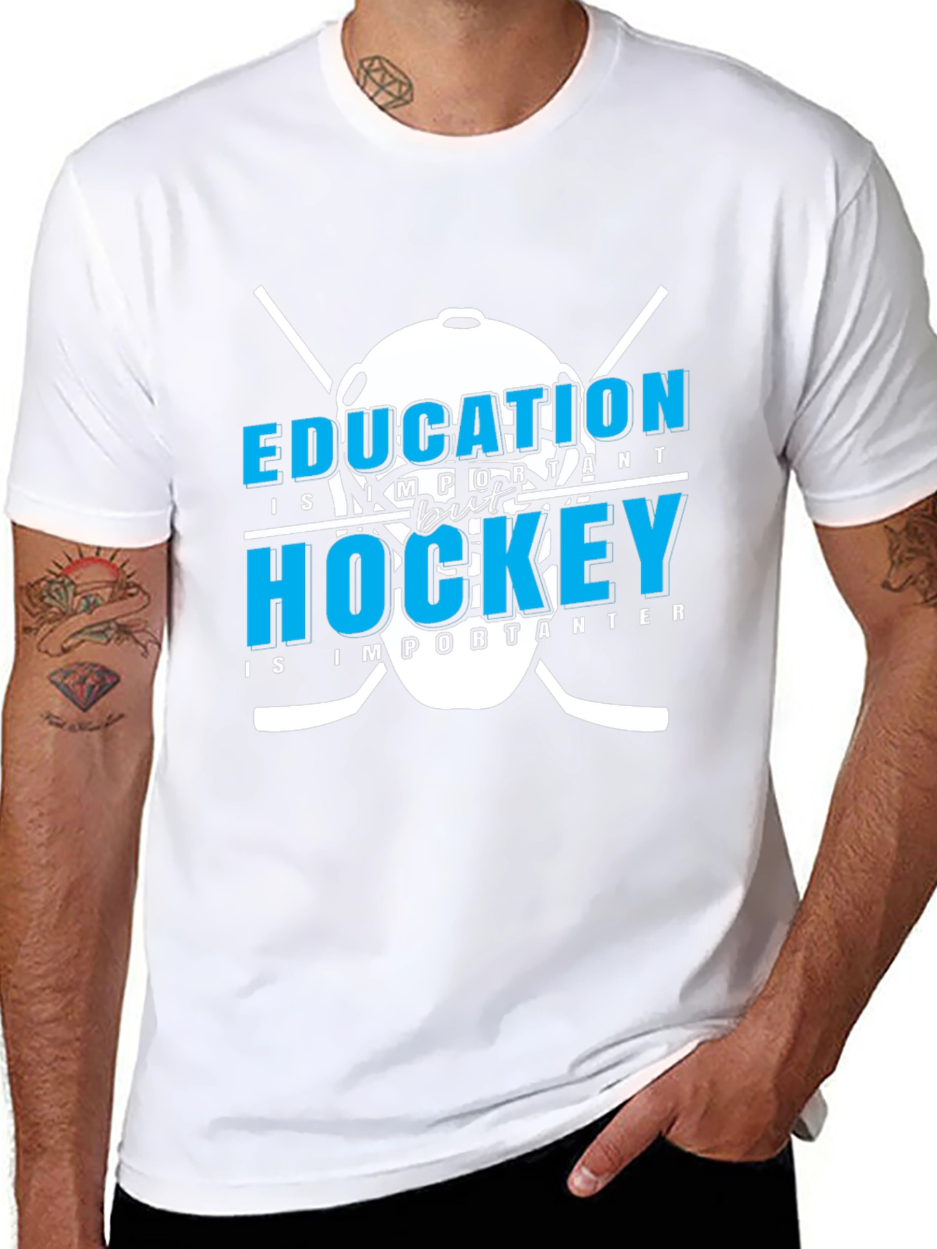 Education But Hockey T-Shirt - Sporty Graphic Tee