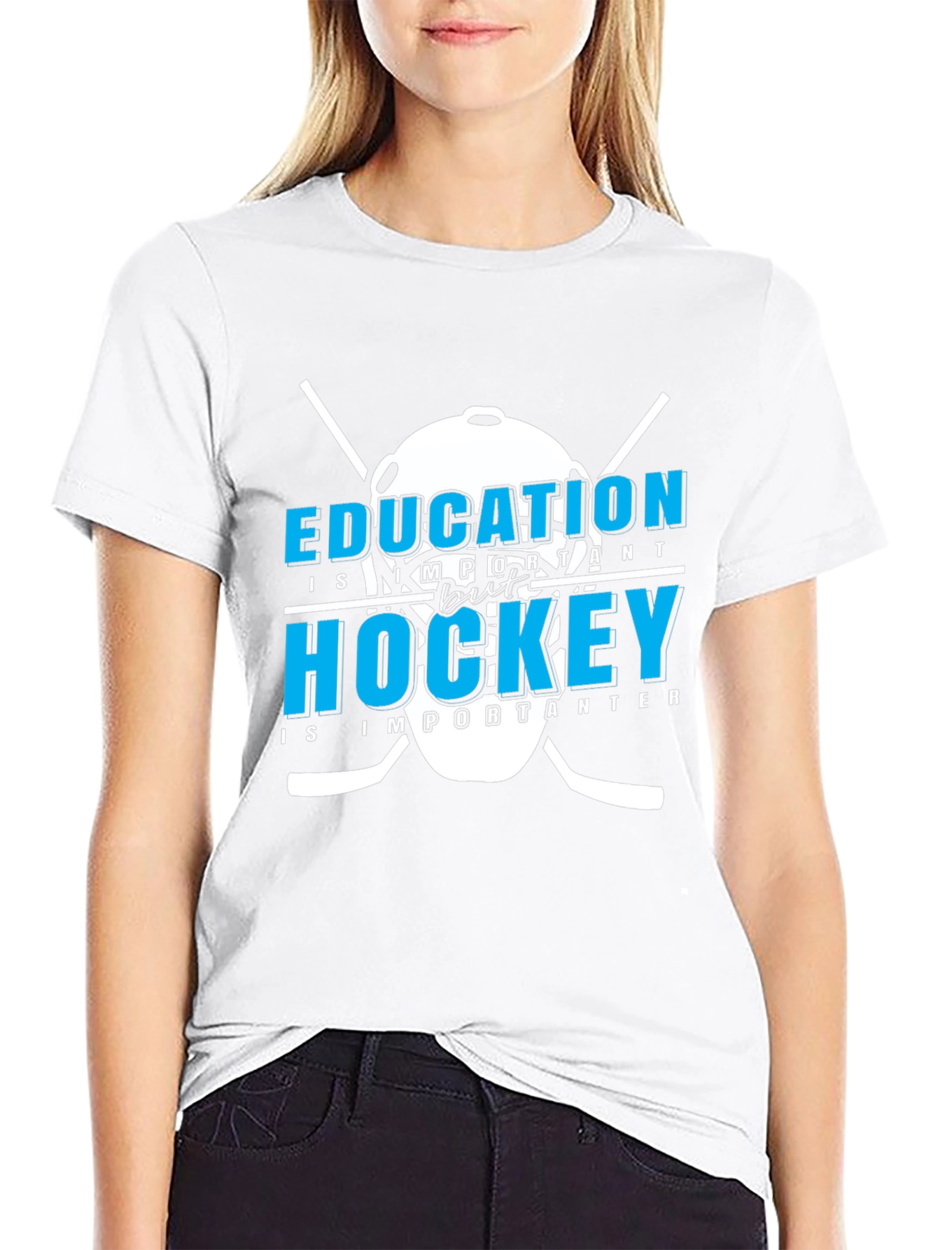 Education But Hockey T-Shirt - Sporty Graphic Tee