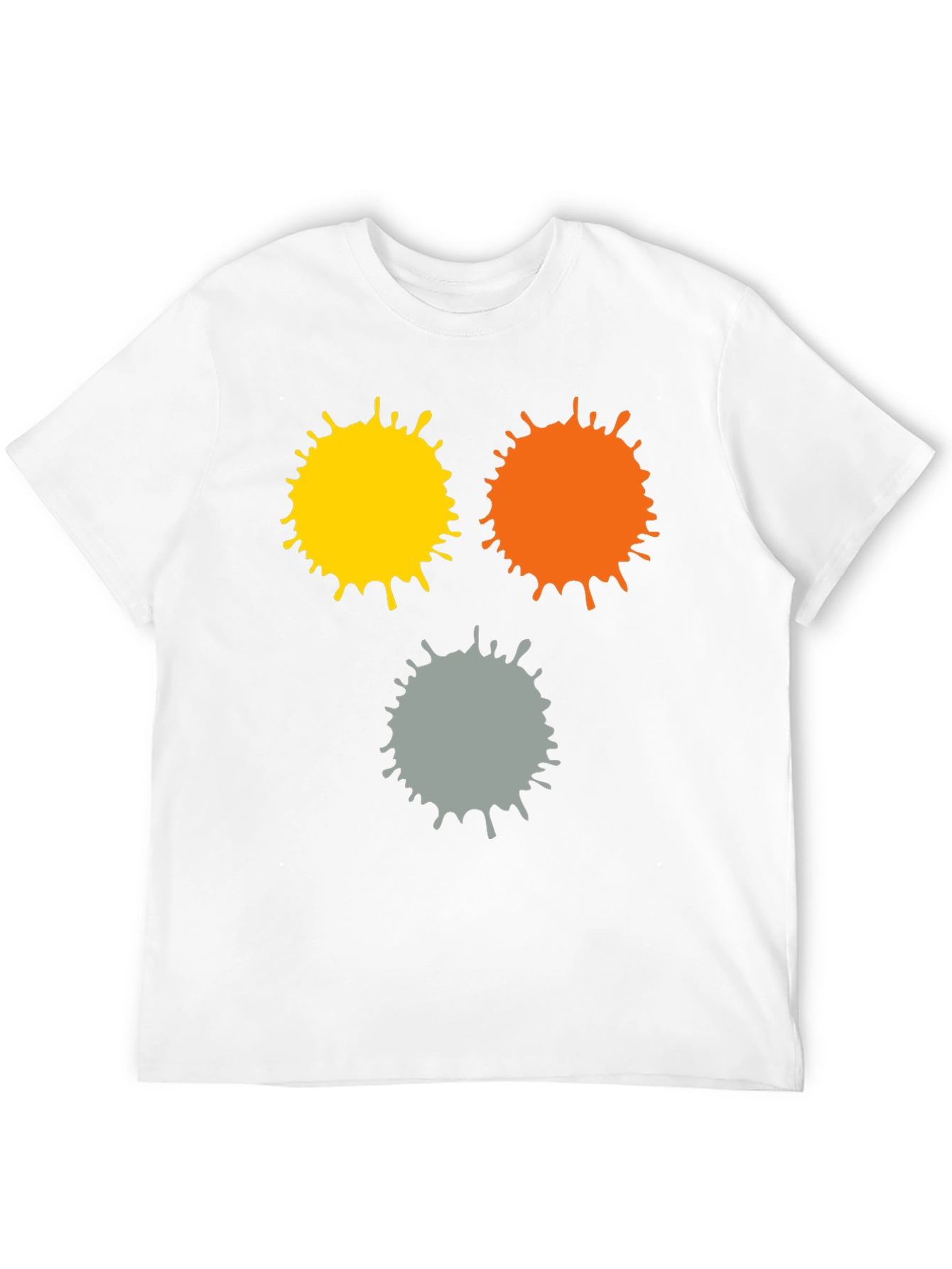 Abstract Splatter Print Black T-Shirt