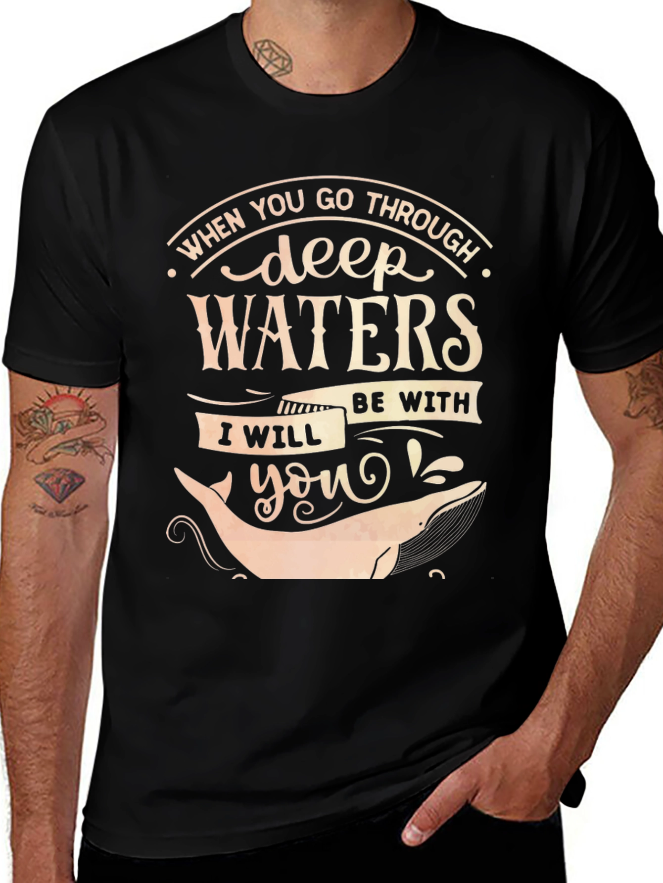 Deep Waters Whale Graphic Tee - Inspirational T-Shirt