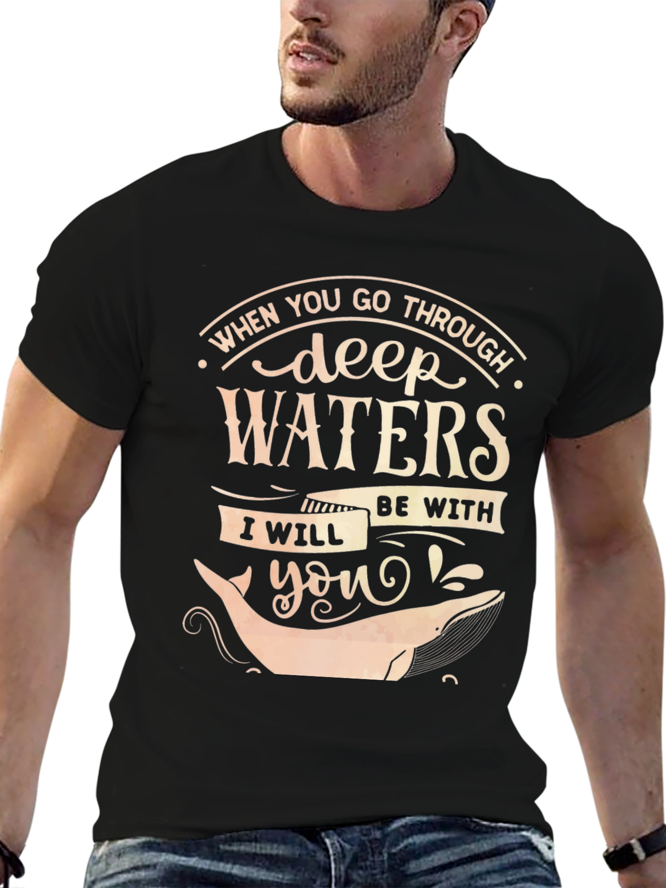 Deep Waters Whale Graphic Tee - Inspirational T-Shirt