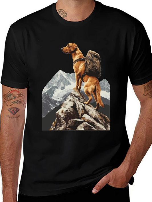 Dog Hiking T-Shirt: Mountain Adventure Tee