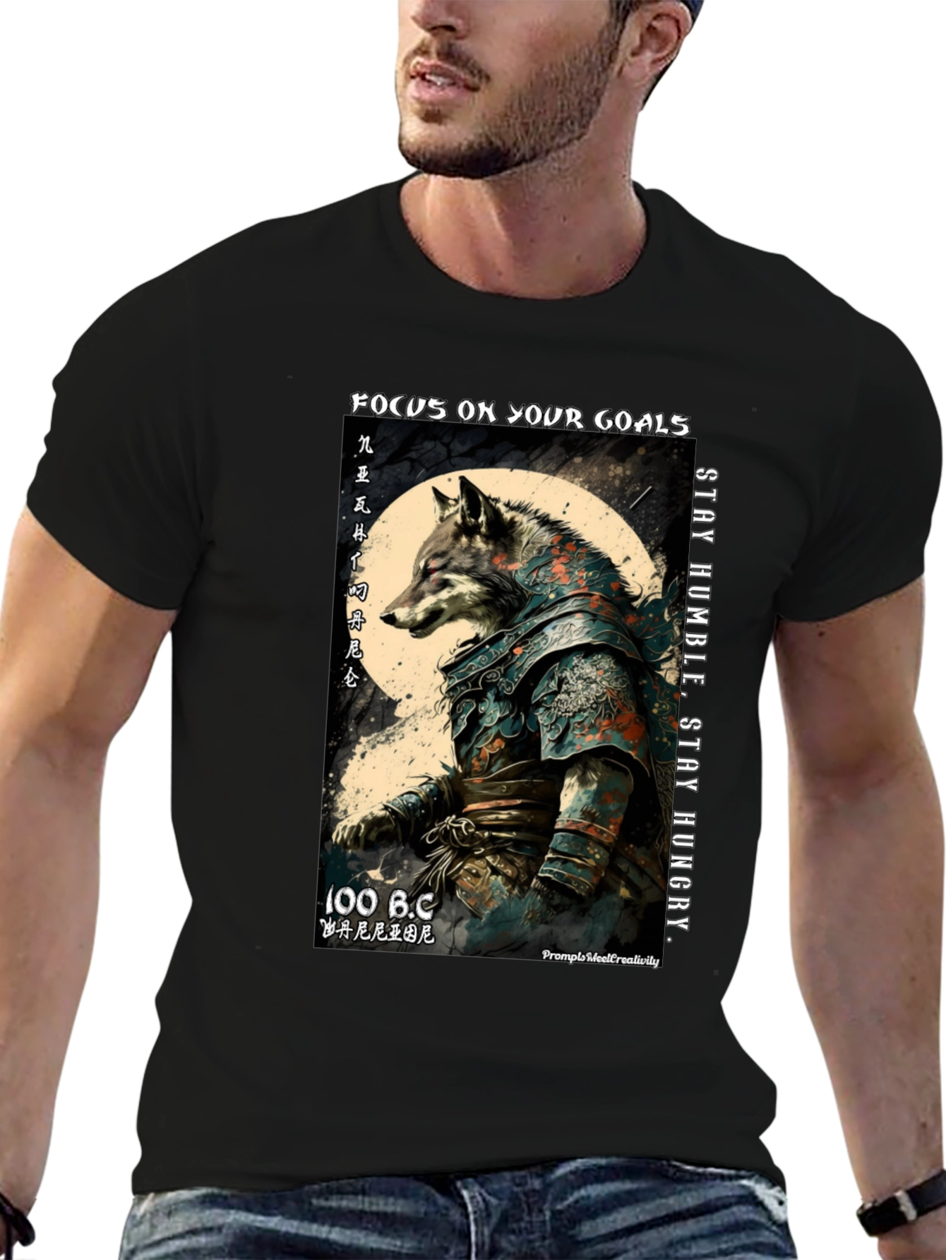 Focus Wolf T-Shirt: Stay Humble Stay Hungry