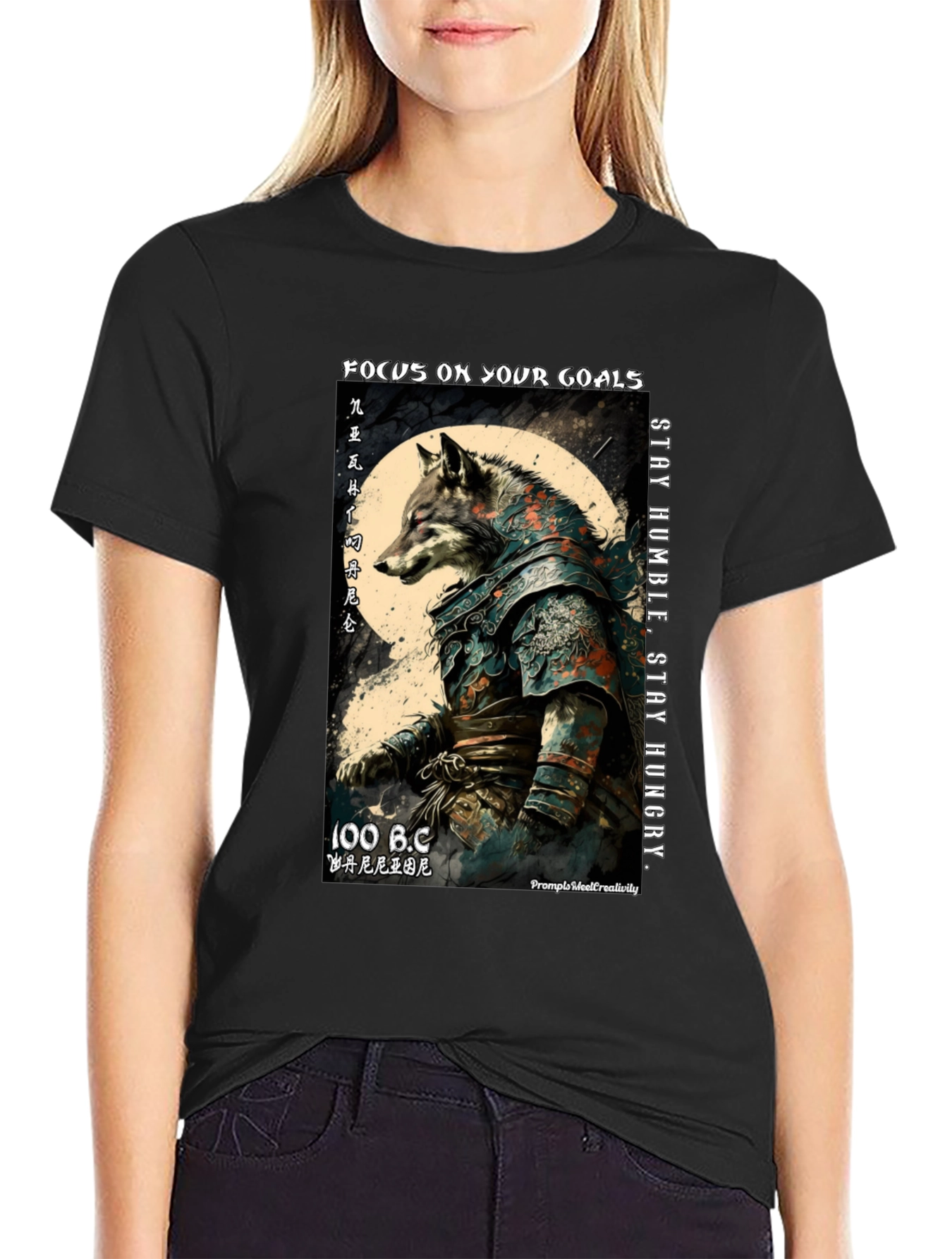 Focus Wolf T-Shirt: Stay Humble Stay Hungry