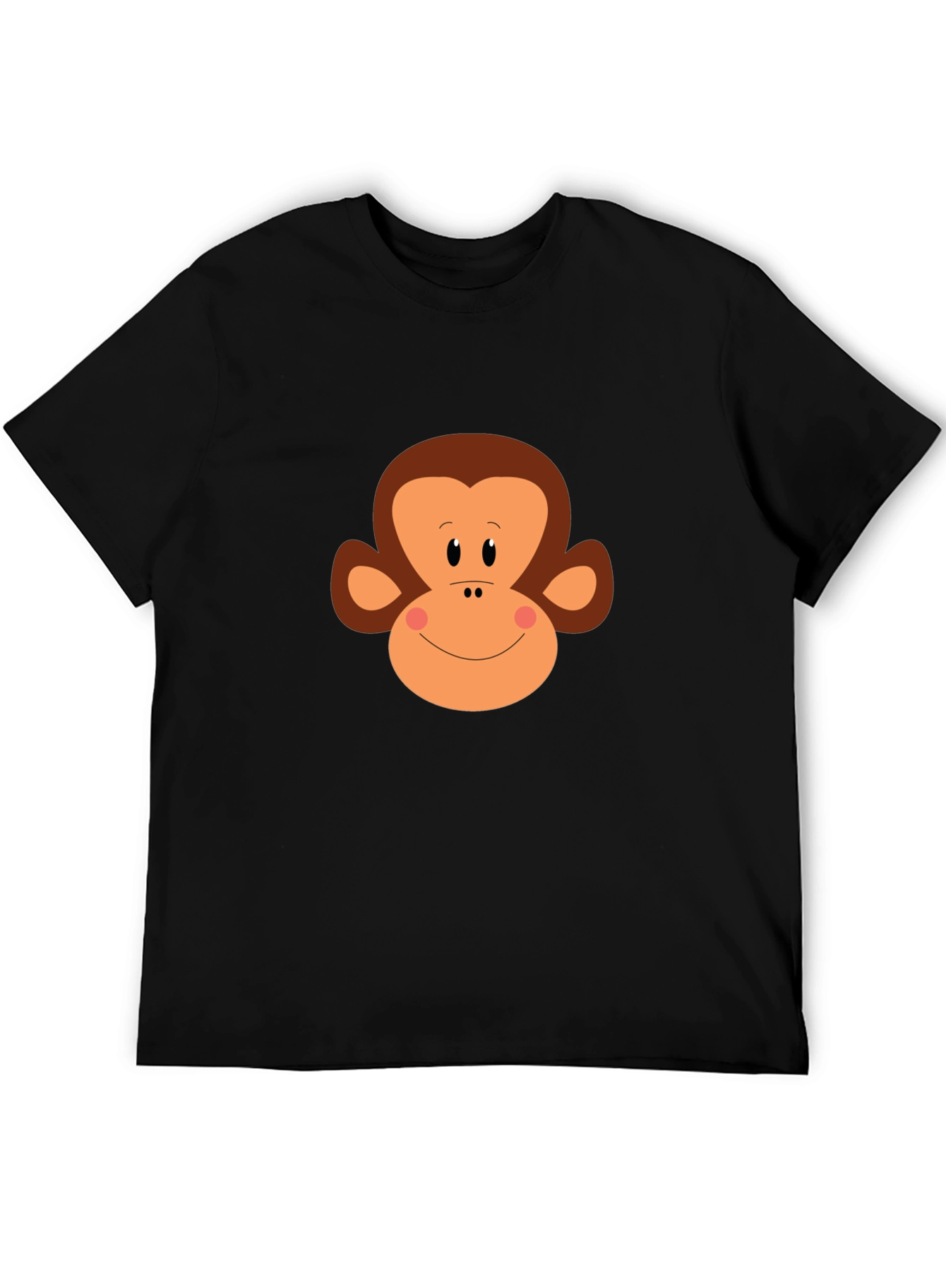 Monkey Face Graphic Tee - Black Cotton T-Shirt
