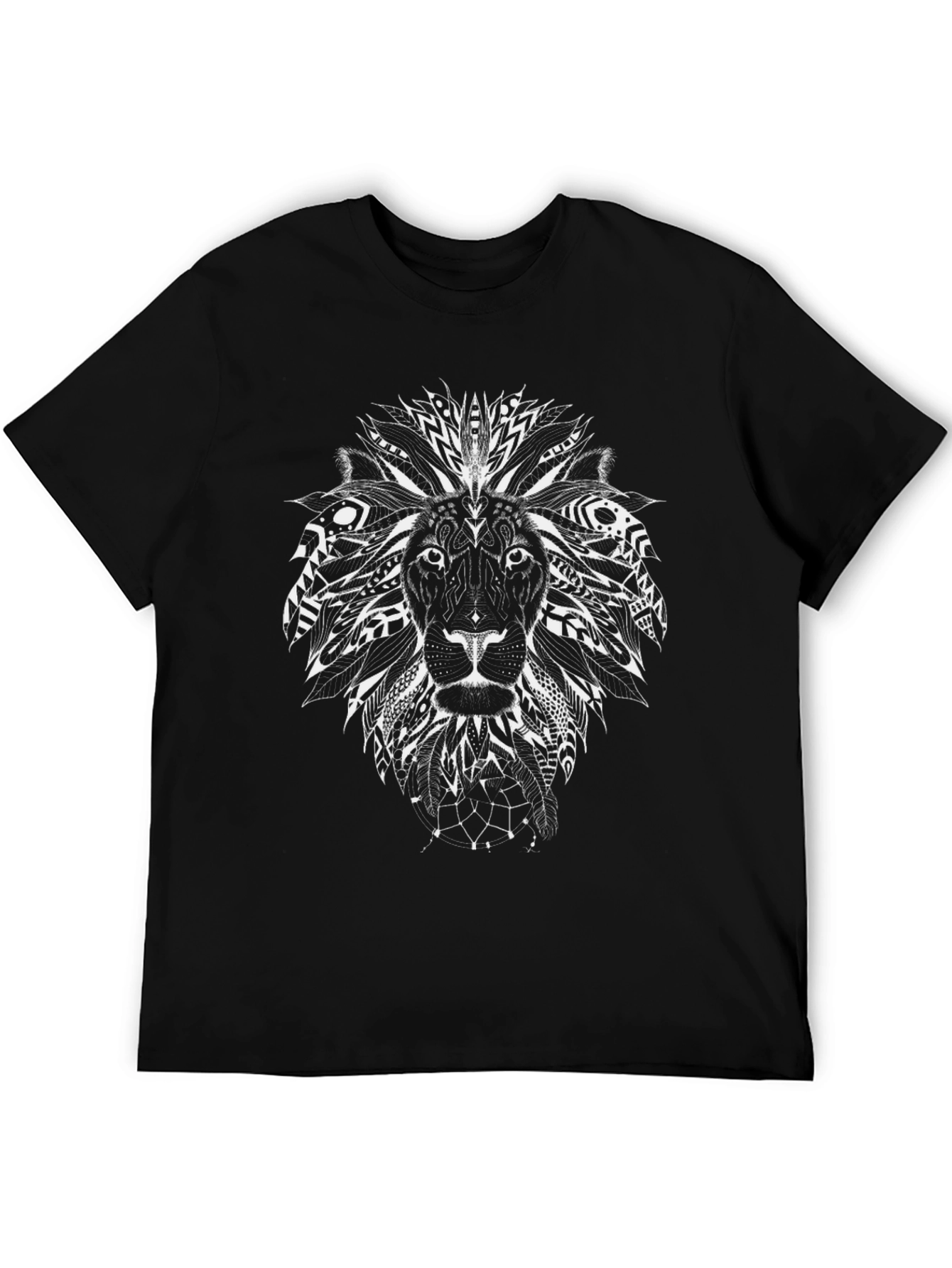 Tribal Lion Graphic Print T-Shirt