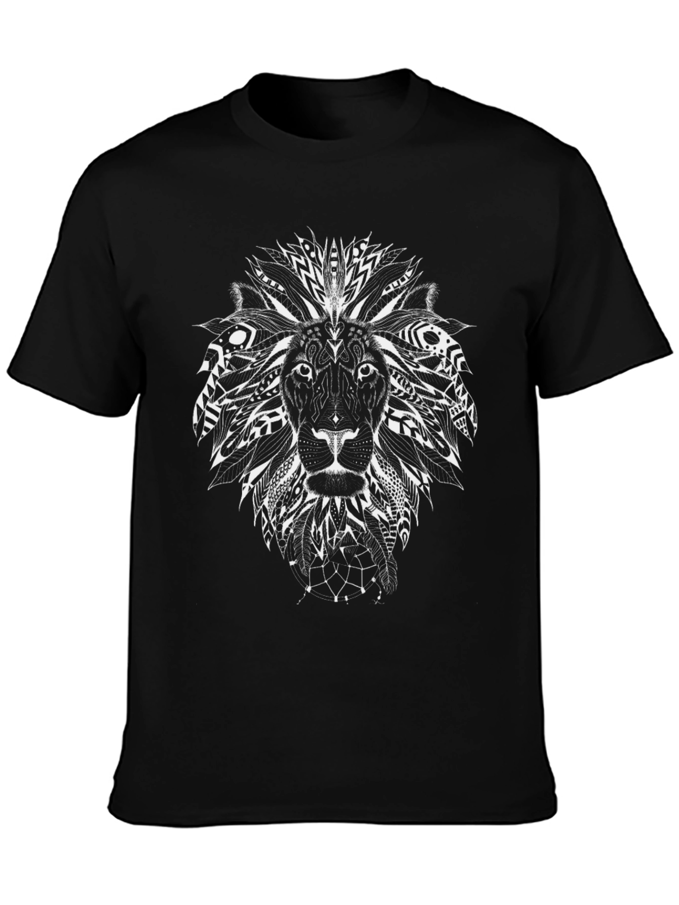 Tribal Lion Graphic Print T-Shirt